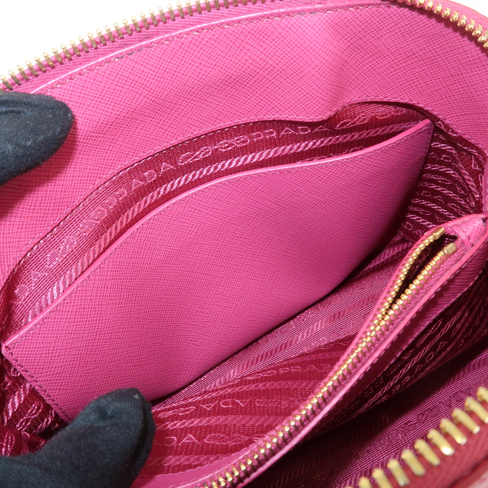 PRADA Saffiano Leather 2Way Hand Bag Shoulder Bag Pink 1BA838