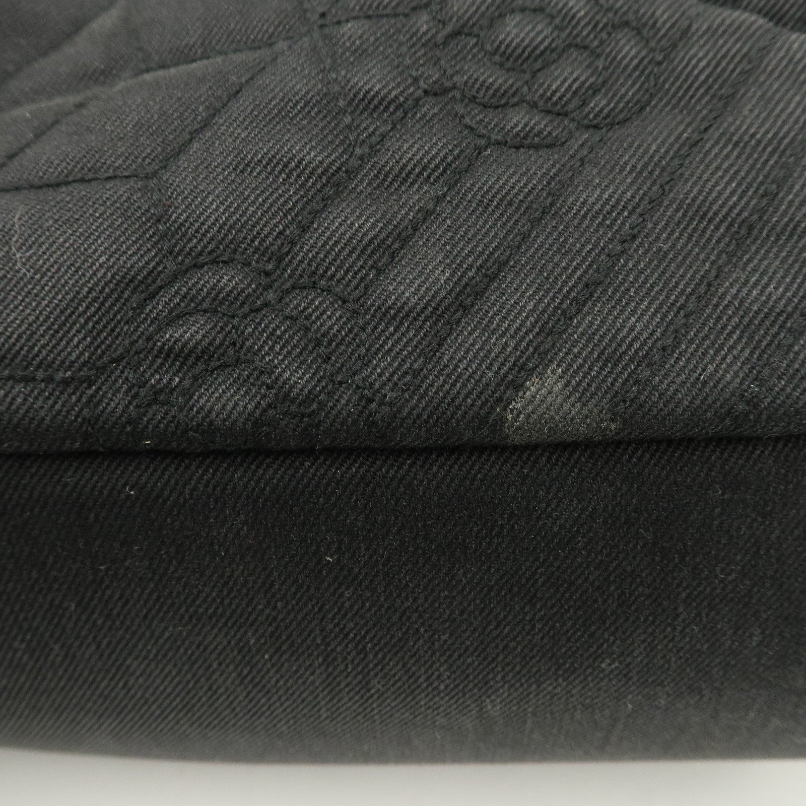 CHANEL Camelia Denim Chain Shoulder Bag Black A66903 Used