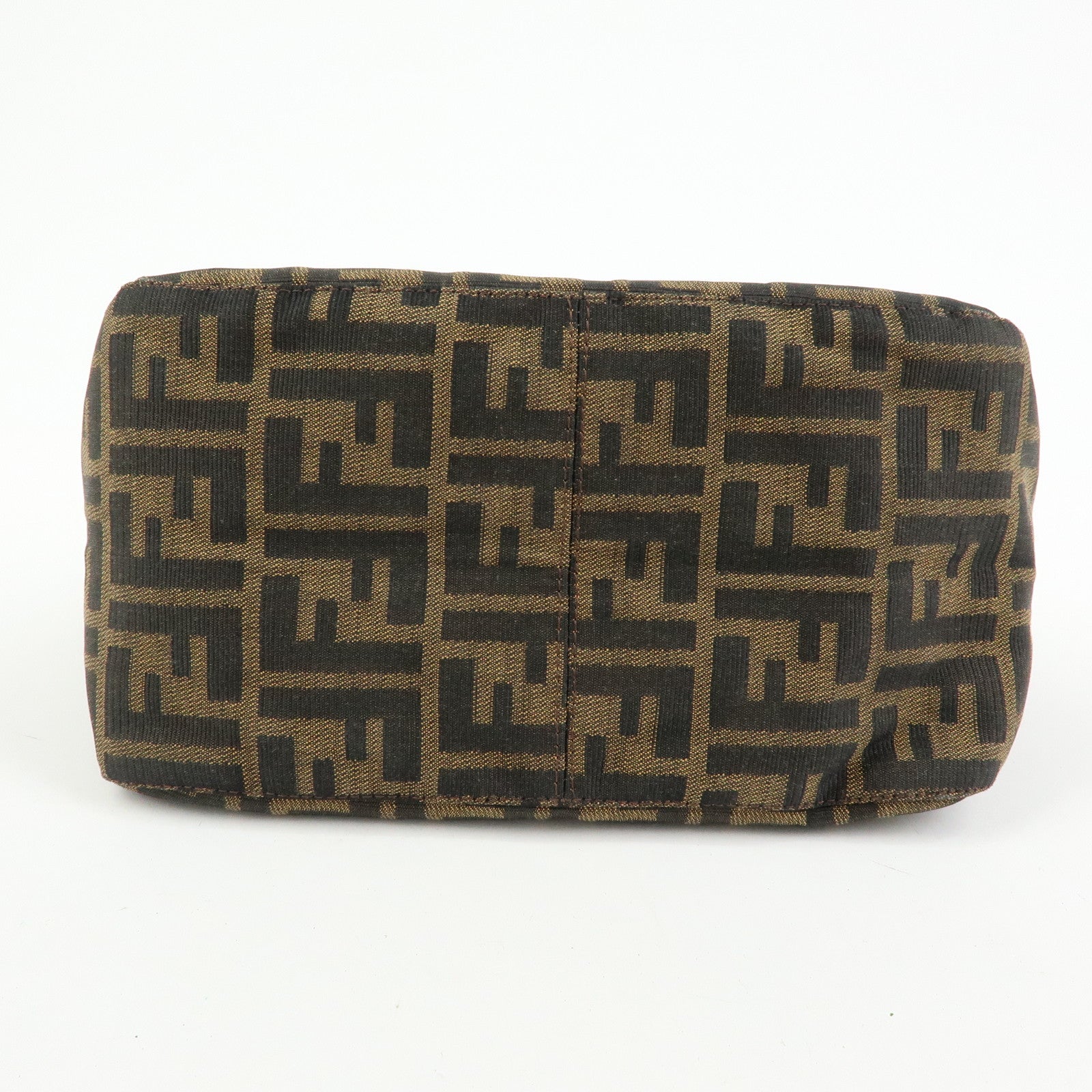 FENDI Zucca Mamma Baguette Canvas Leather Shoulder Bag 8BR004