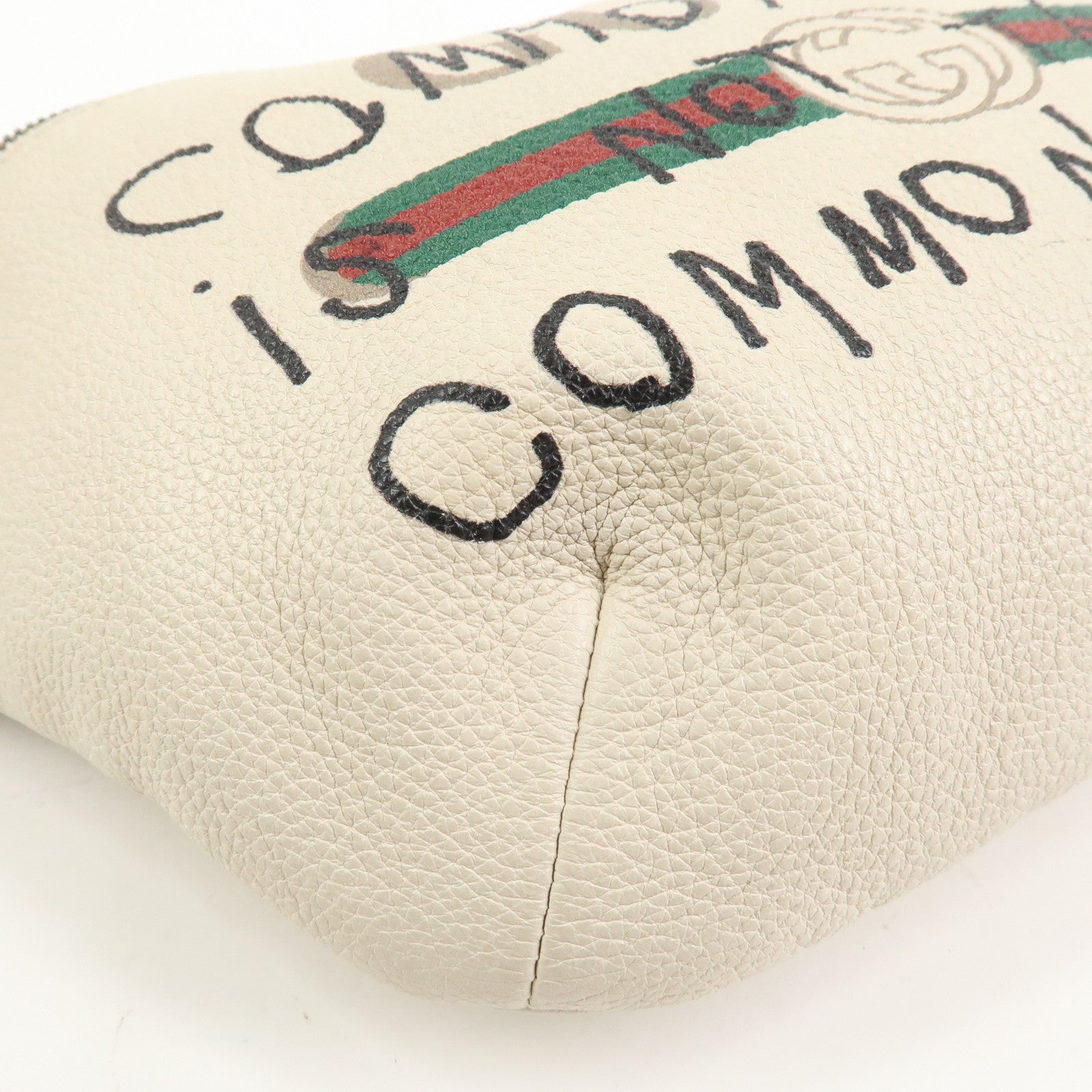 GUCCI Sherry Leather Canvas Waist Bag Ivory 493869