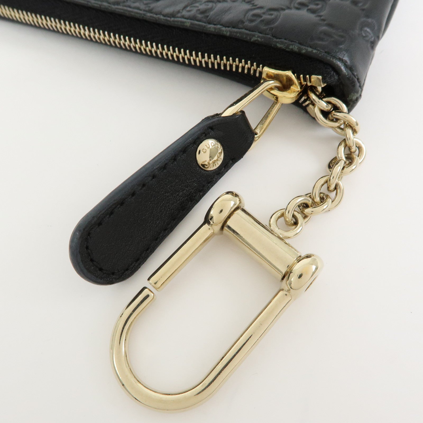 GUCCI Micro Guccissima Leather Coin Case Key Case Black 544248