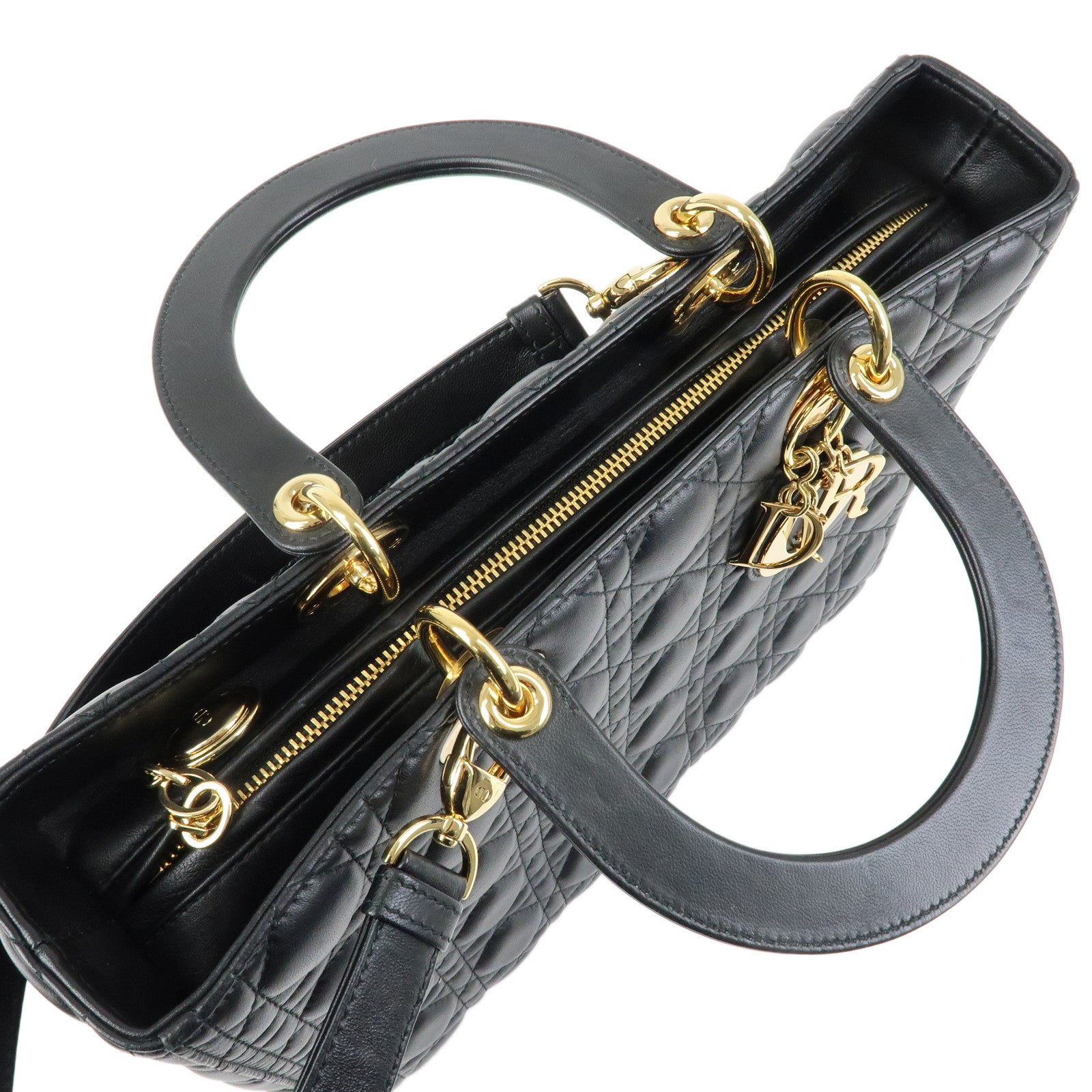 Christian Dior Lady Dior Cannage Leather 2Way Hand Shoulder Bag