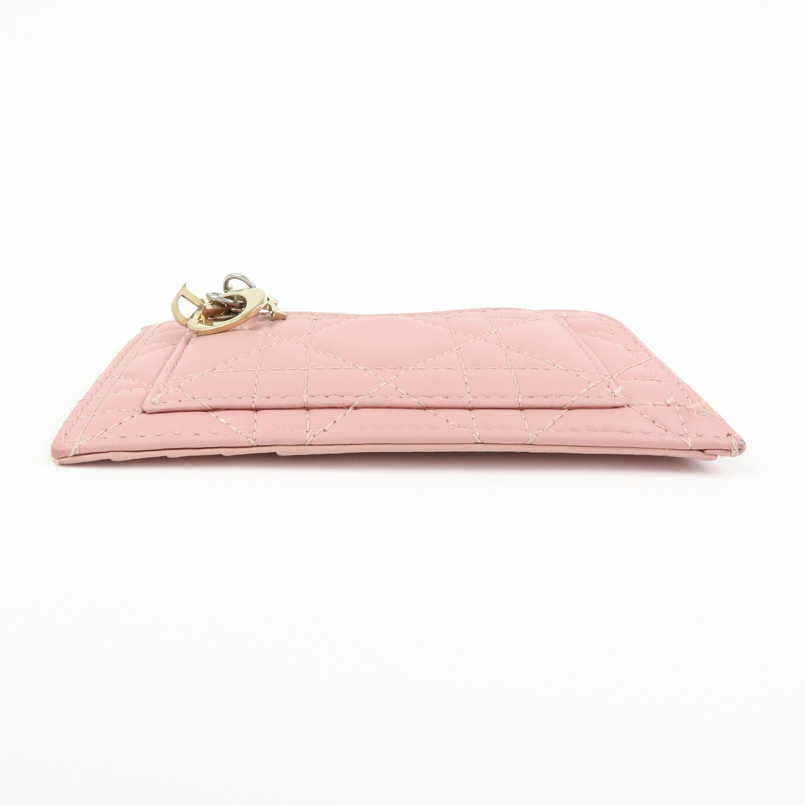 Christian Dior Lady Dior Cosmos Cannage Lambskin Card Case Pink
