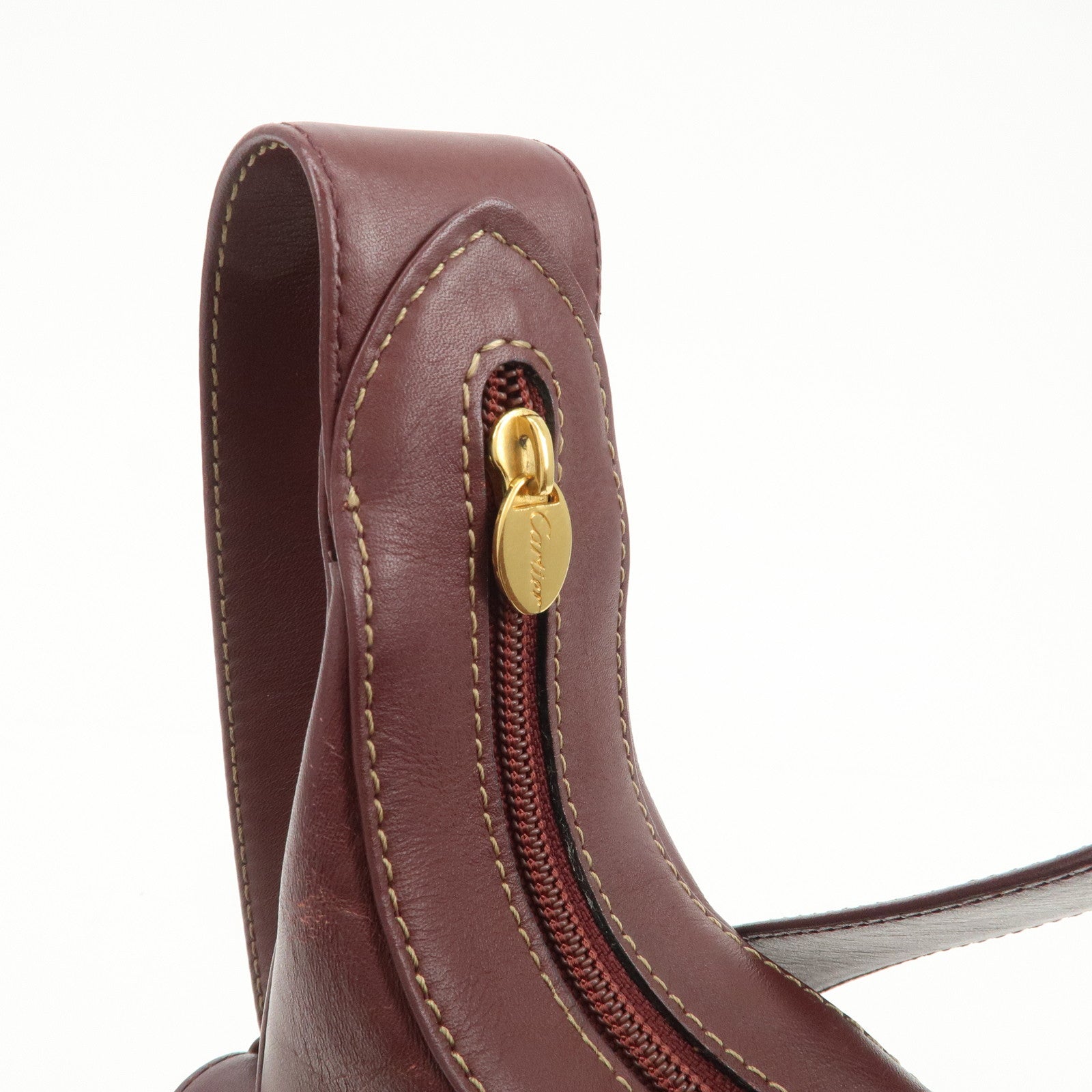 Cartier Must de Cartier Leather Shoulder Bag Bordeaux