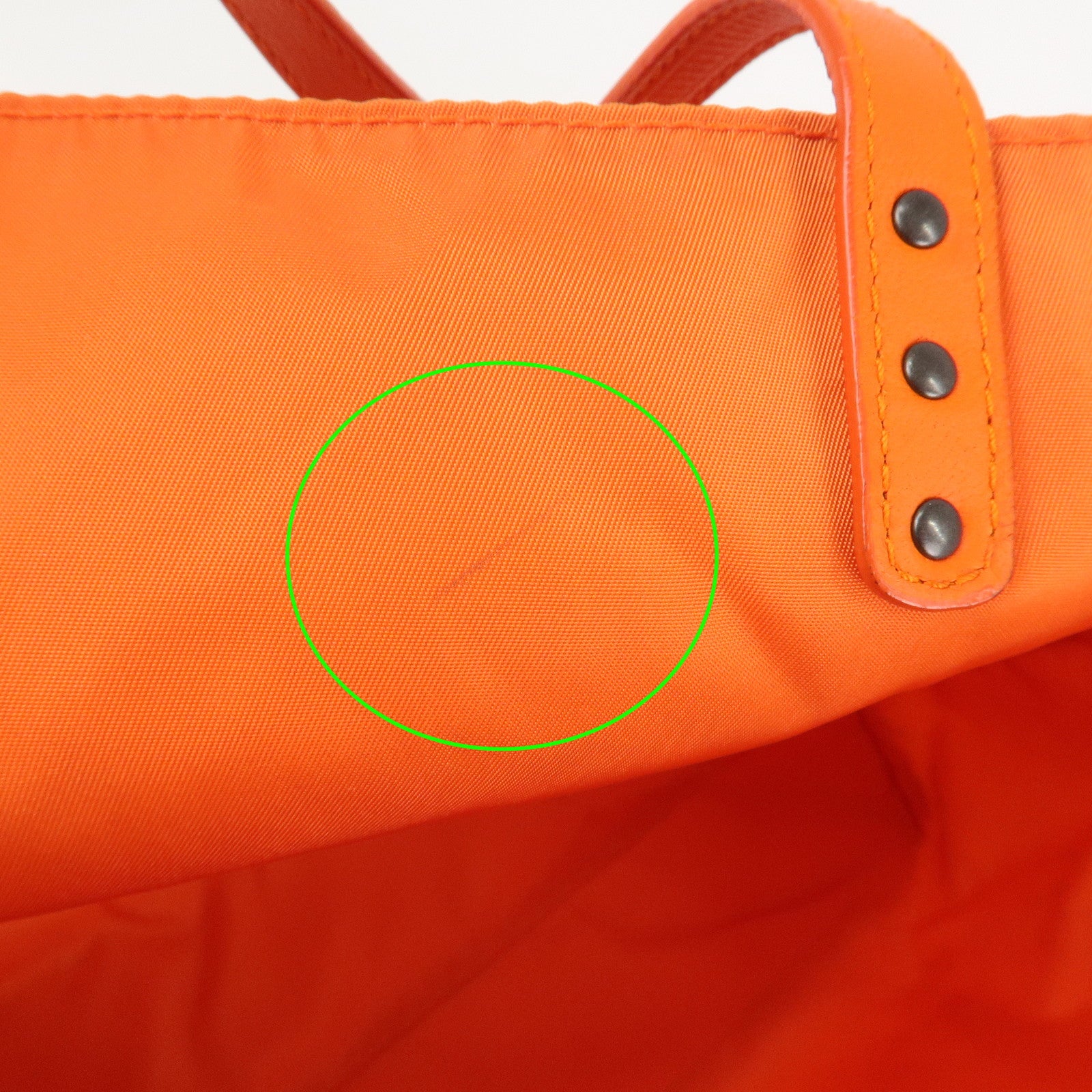 BOTTEGA VENETA Intrecciato Lujon Nylon Leather Tote Bag Orange Used
