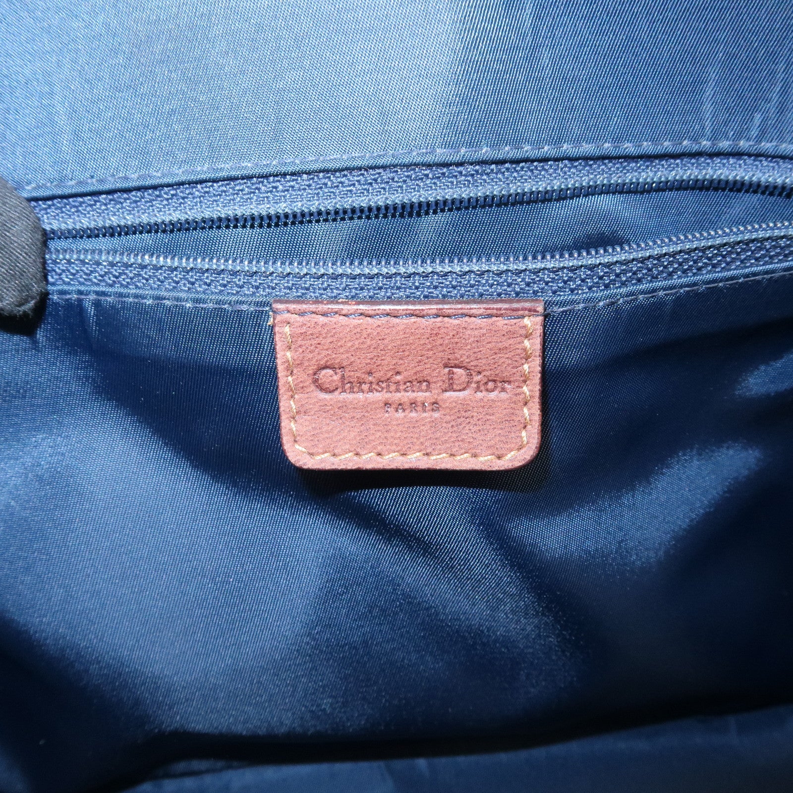 Christian Dior Street Chic Trotter Canvas Leather Hand Bag Brown