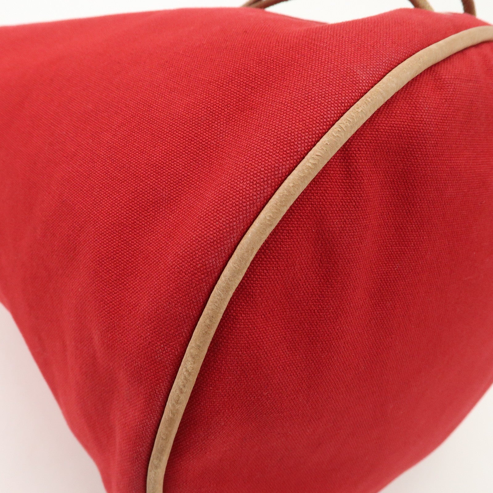 HERMES Porochon Mimil Canvas Leather PM Shoulder Bag Red