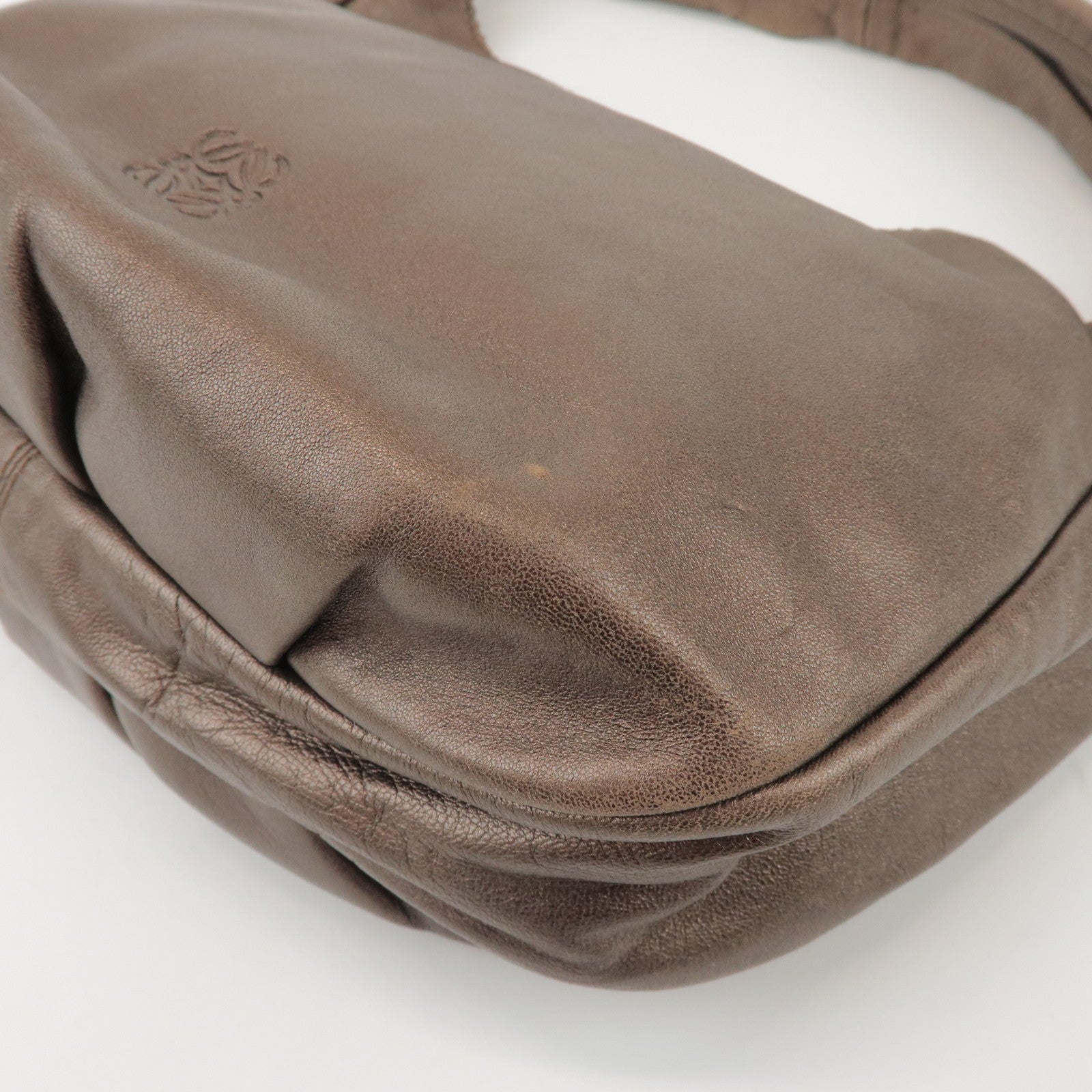 LOEWE Anagram Leather Shoulder Bag Hand Bag Bronze