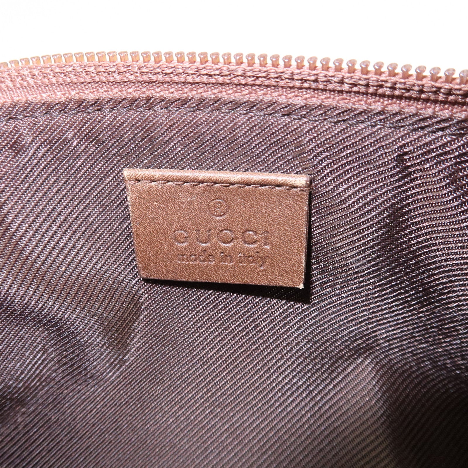 GUCCI Boat Bag GG Canvas Leather Hand Bag Brown 07198