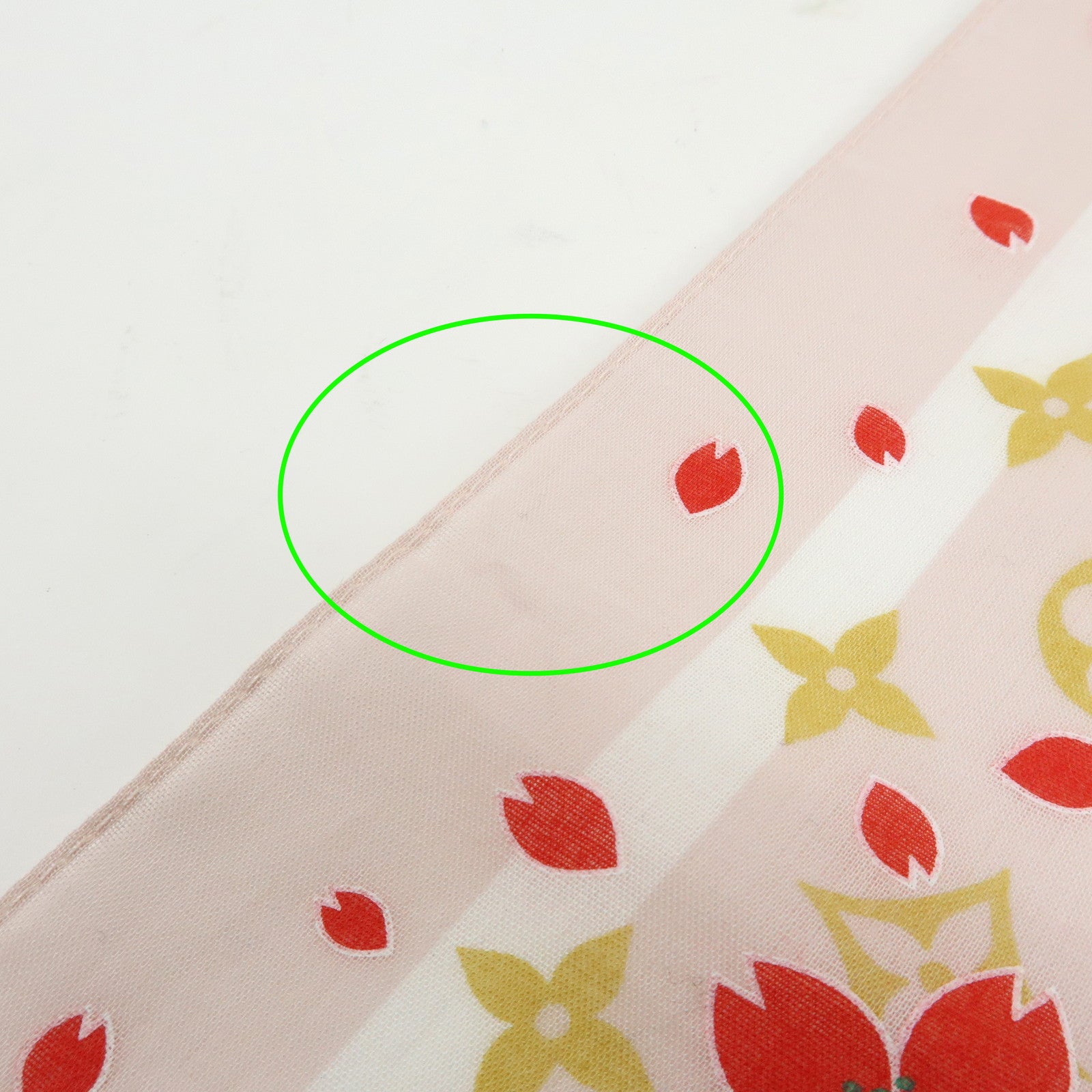 Louis Vuitton Monogram Cherry Blossom Cotton100% Scarf Pink Red