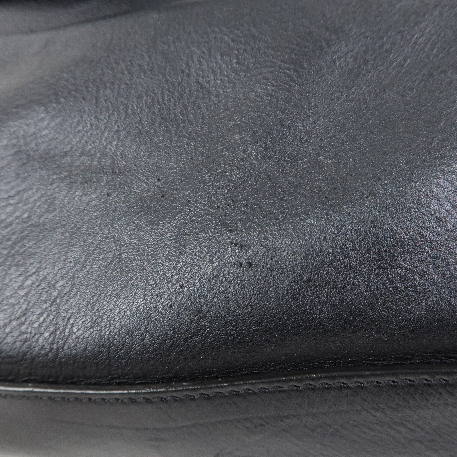 PRADA Logo Leather Shoulder Bag Hand Bag Black BR3901