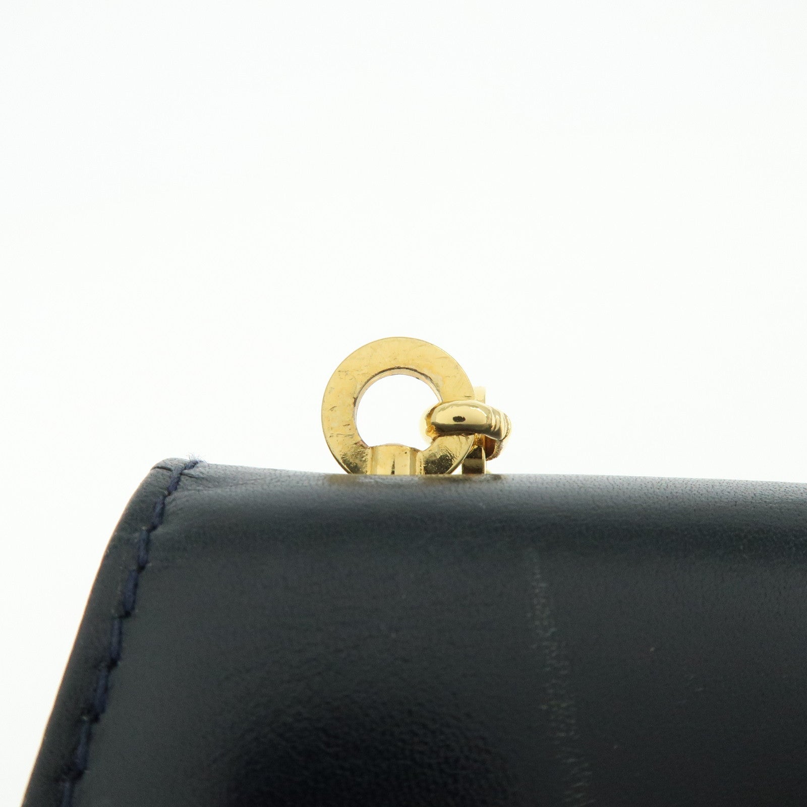 Ferragamo Gancini Leather Mini Shoulder Bag Crossbody Bag Navy