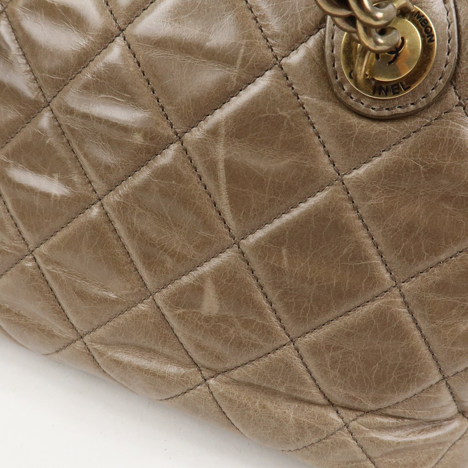 CHANEL Matelasse Leather 2Way Hand Bag Tote Bag Shoulder Bag Brown