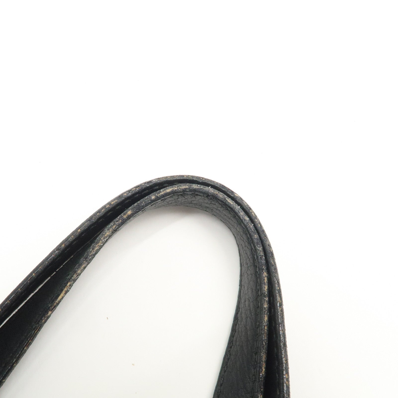 GUCCI GG Monogram Denim Leather Tote Bag Shoulder Bag Black 31243