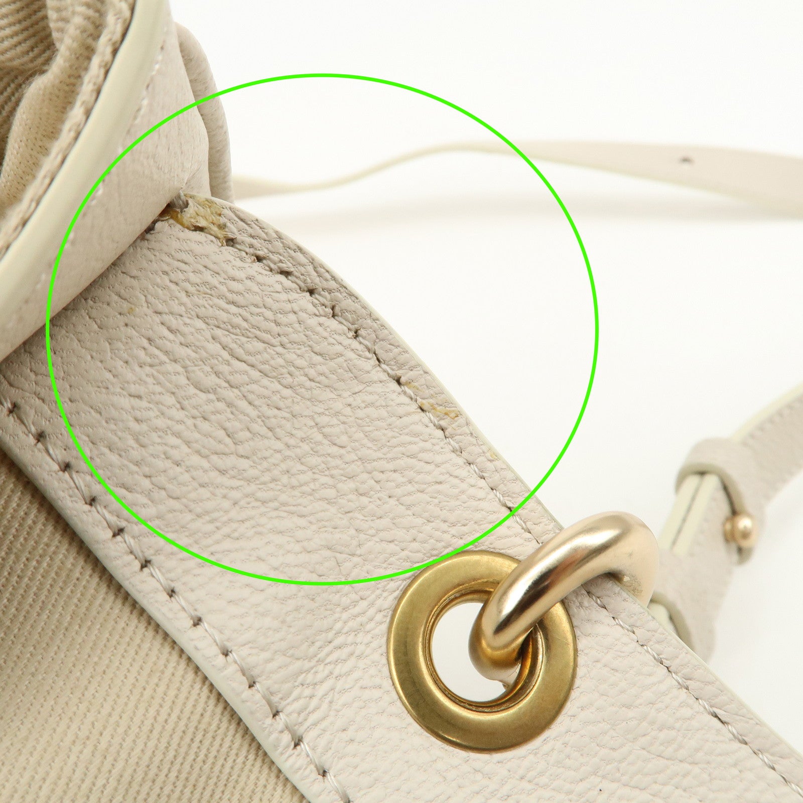 Chole See by Chloé Hana Leather Shoulder Bag Ivory Gold