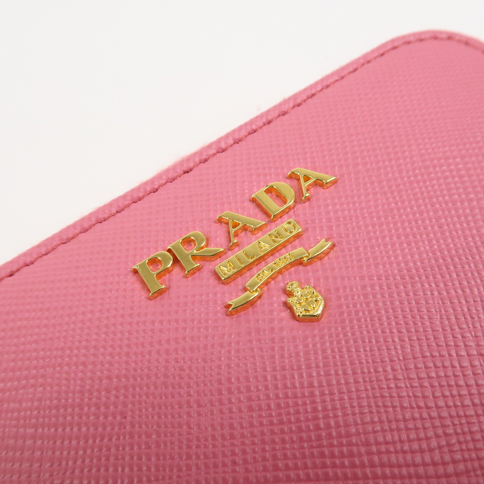 PRADA Triangle Logo Saffiano Leather Coin Case Coin Purse 1M0268