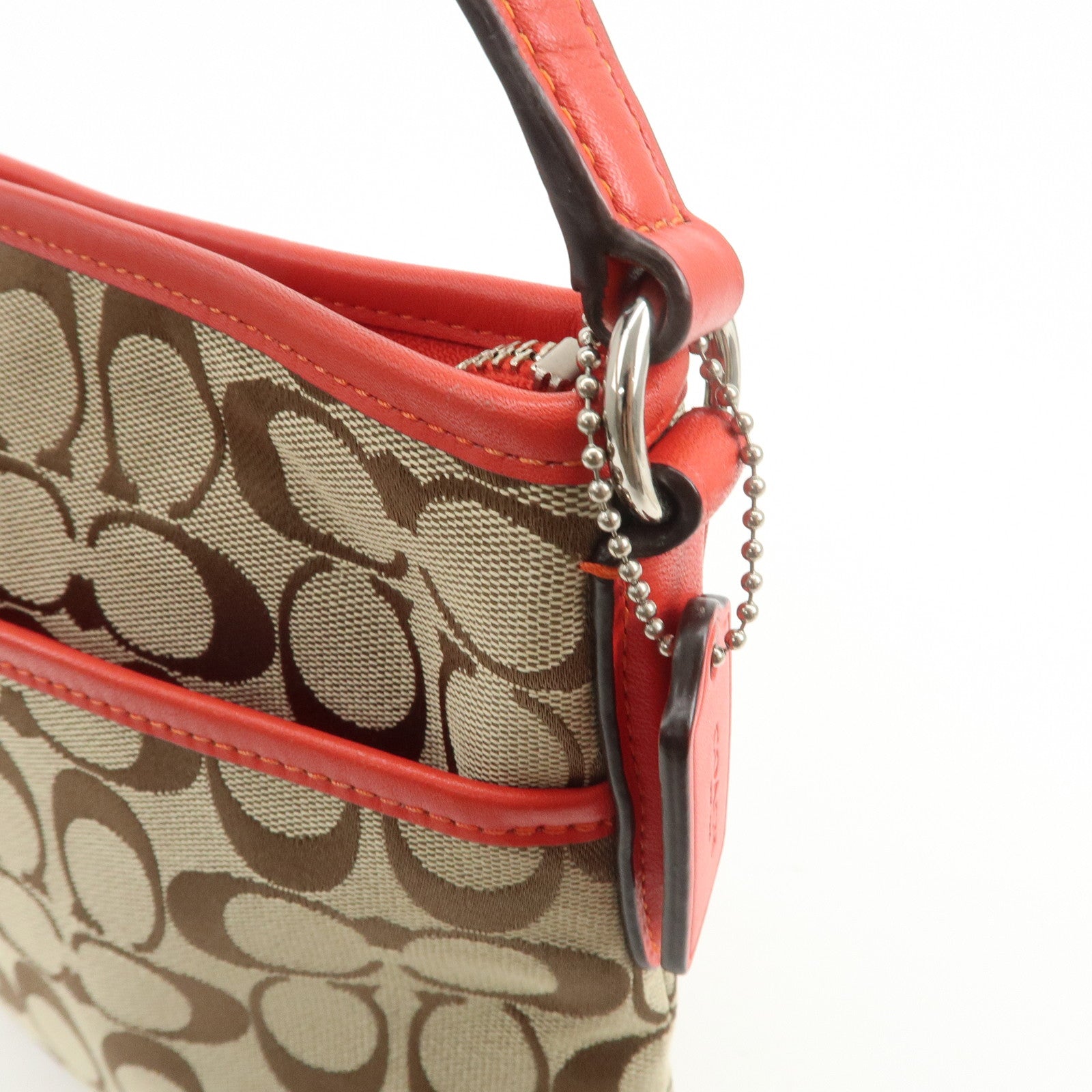 COACH Signature Set of 3 Shoulder Bag Hand Bag Beige Brown Gold