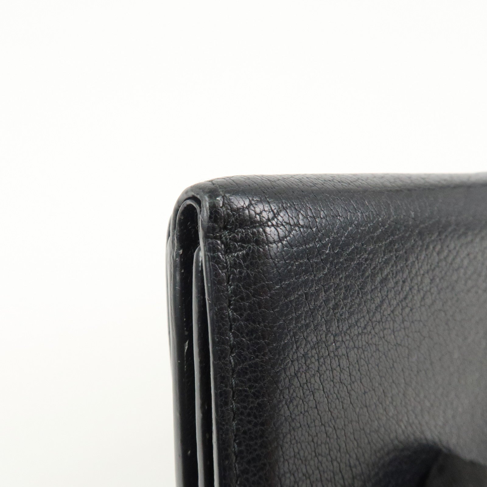 MIU MIU Logo Leather Tri-fold Compact Wallet Black 5MH020