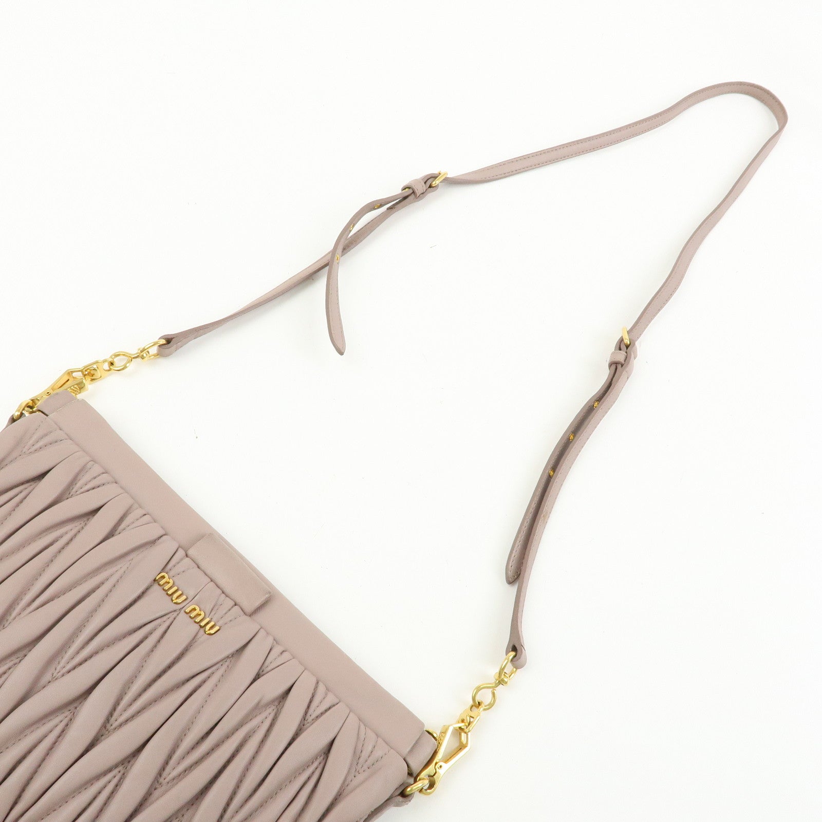 MIU MIU Matelasse Nappa Leather 2Way Bag Hand Shoulder Bag 5N1572