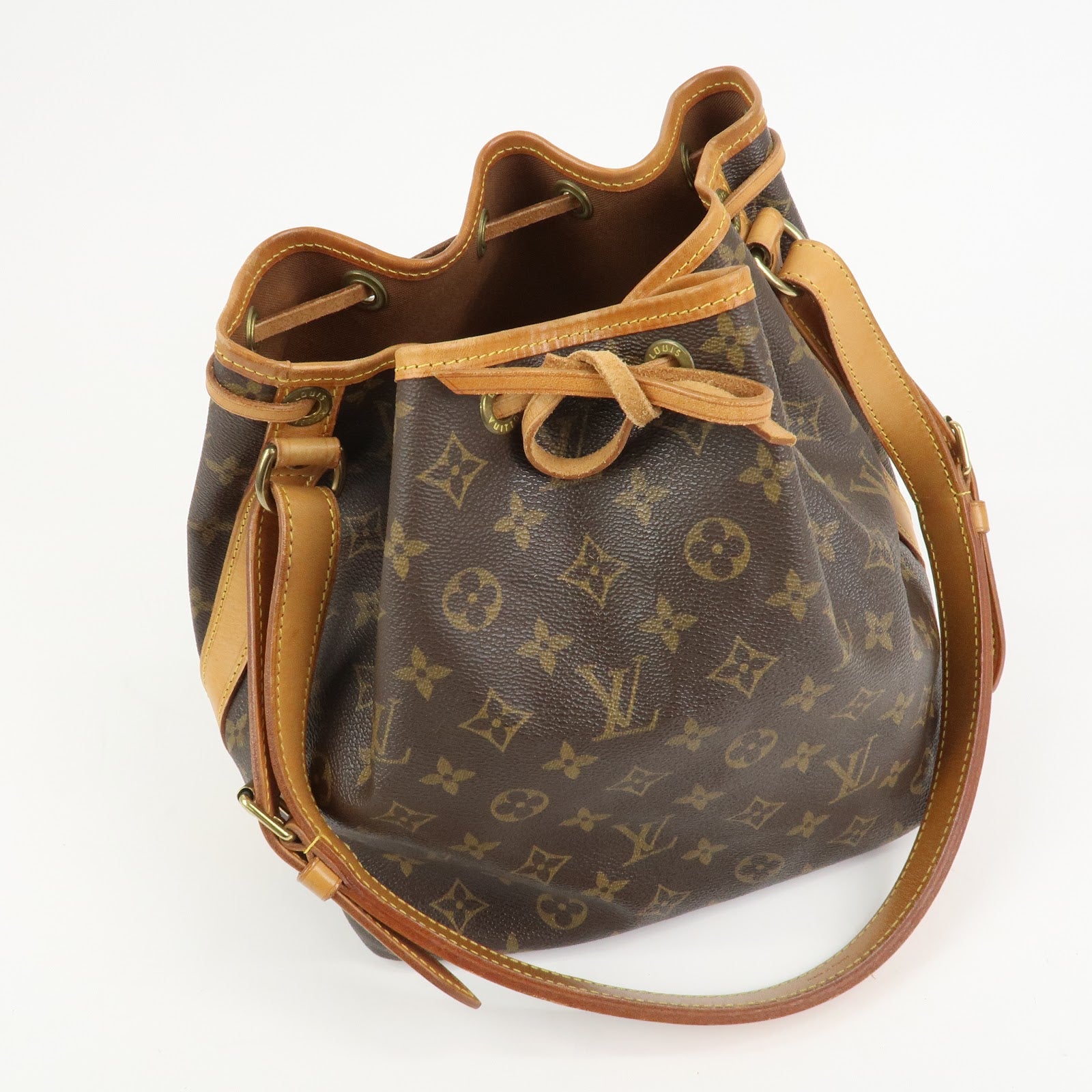 Louis Vuitton Monogram Petit Noe Shoulder Bag Brown M42226
