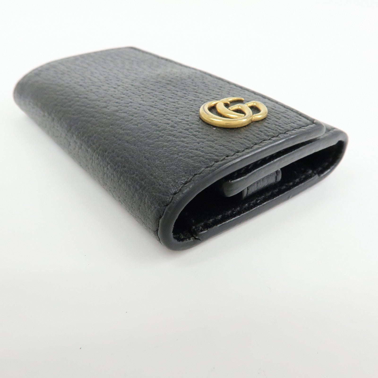 GUCCI GG Marmont Leather 6 Rings Key Case Key Holder Black 435305