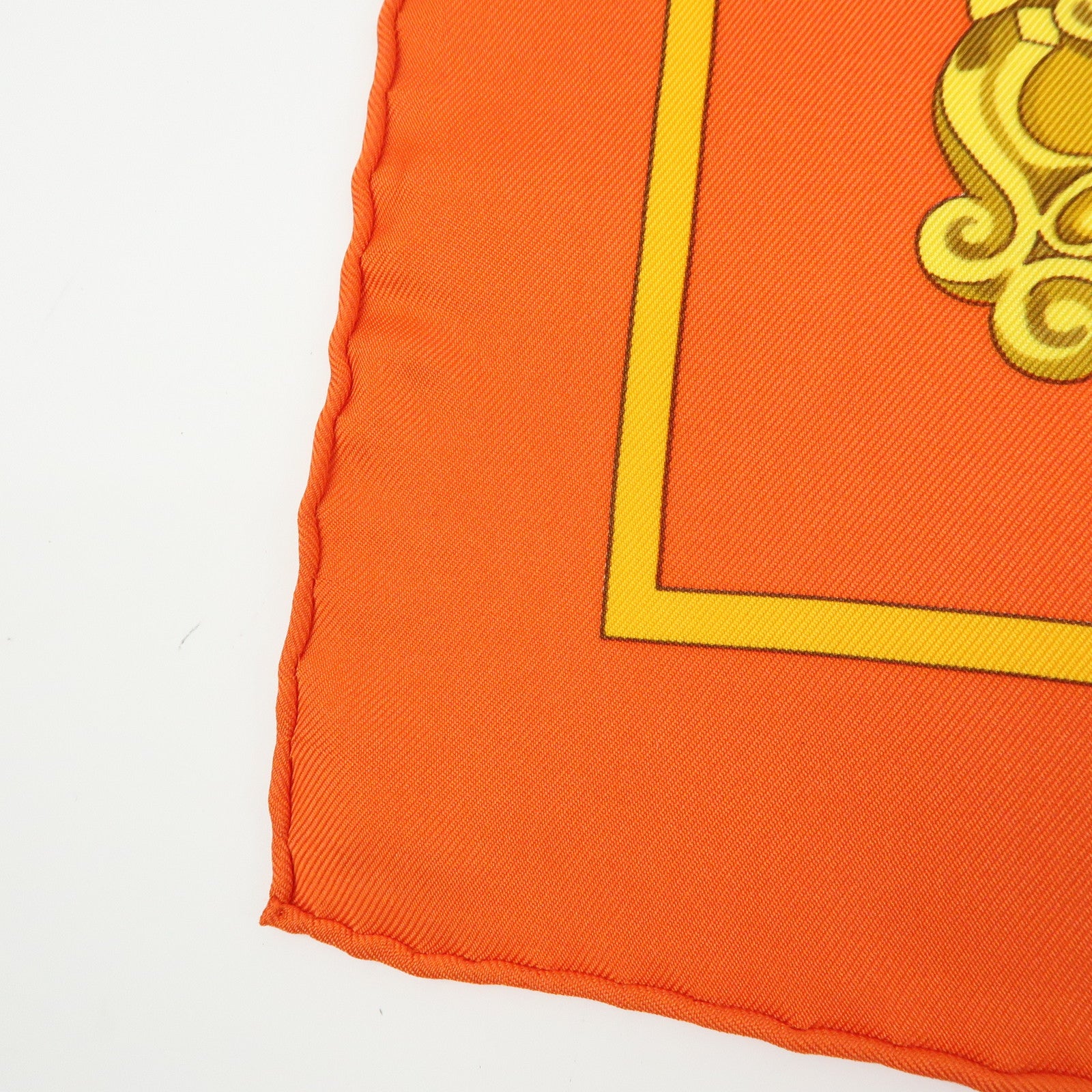 HERMES Carre 90 Silk 100% Scarf IN SALZBURG Orange Gold Brown