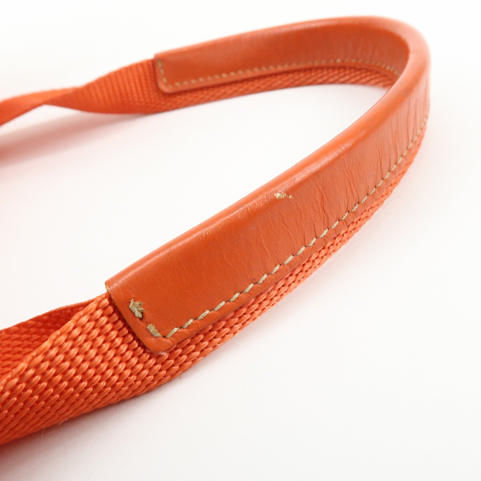 PRADA Triangle Logo Nylon Boston Bag Hand Bag Orange