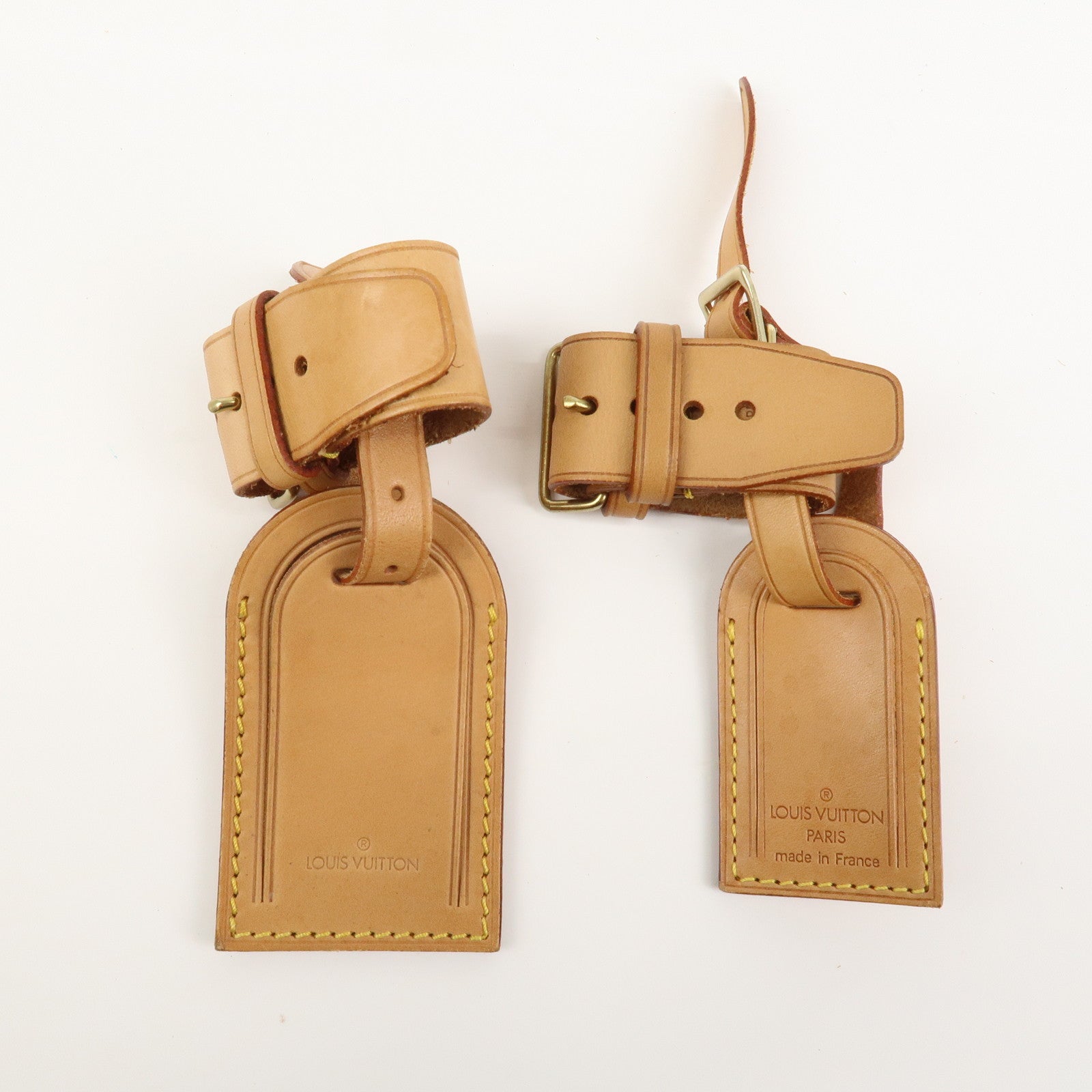 Louis Vuitton Set of 10 Leather Name Tag & Poignet Natural