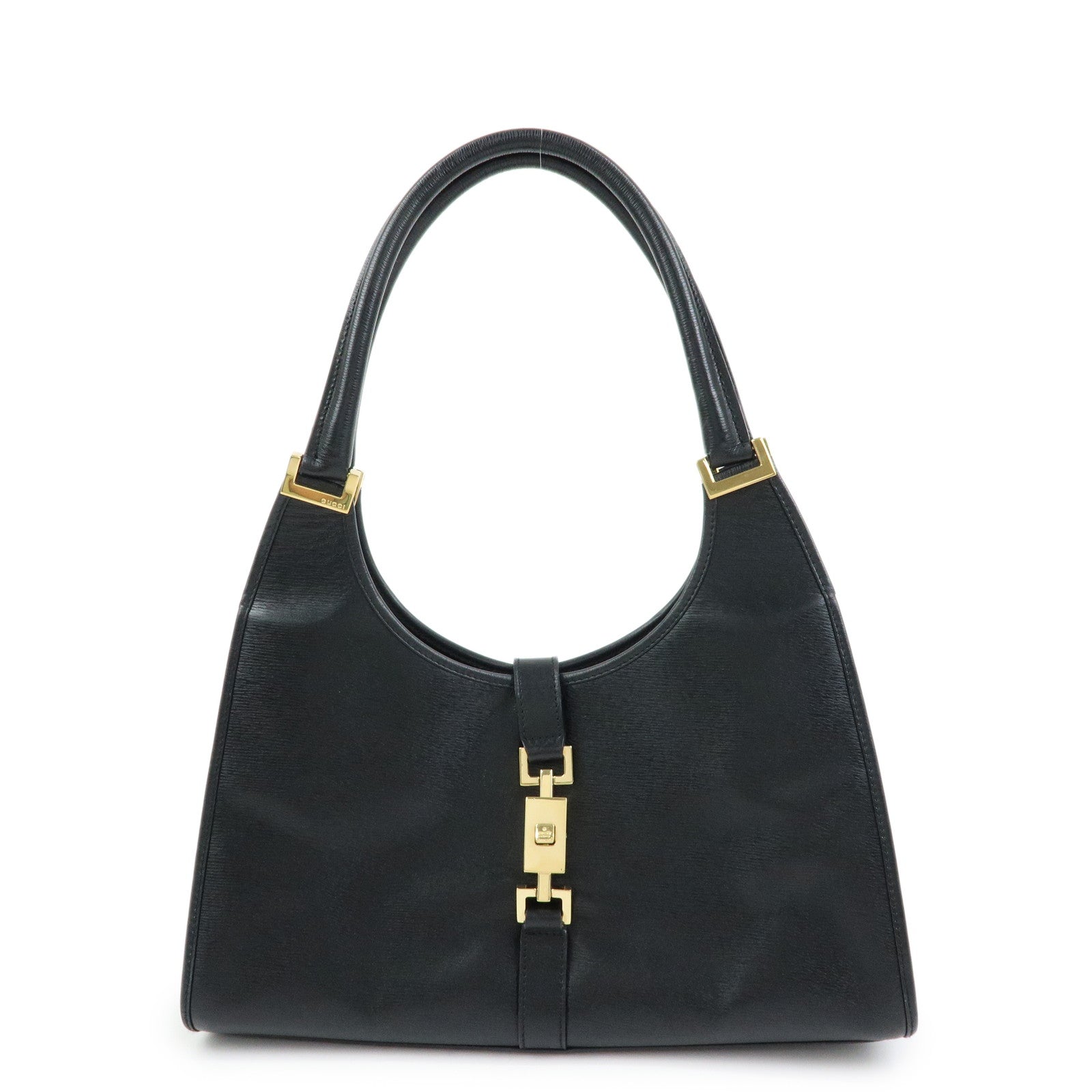 GUCCI Jackie Leather Shoulder Bag Hand Bag Black 002.1067