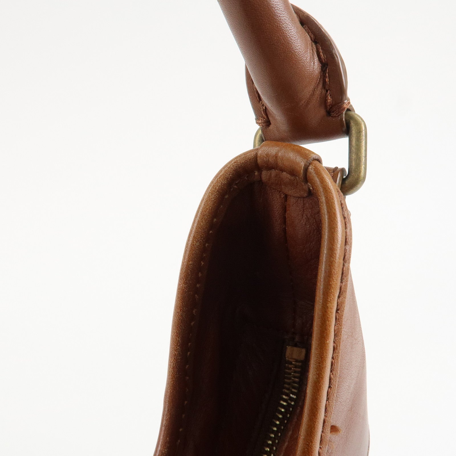 BURBERRY Nova Plaid PVC Leather Shoulder Bag Hand Bag Brown Used