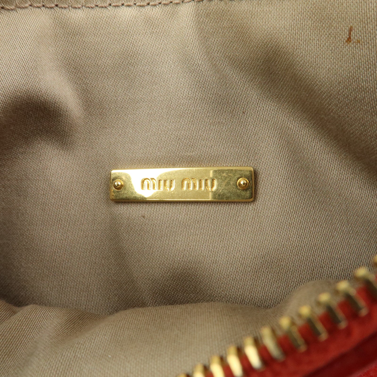 MIU MIU Side Ribbon Leather Mini Shoulder Bag Hand Bag Red 5N1557