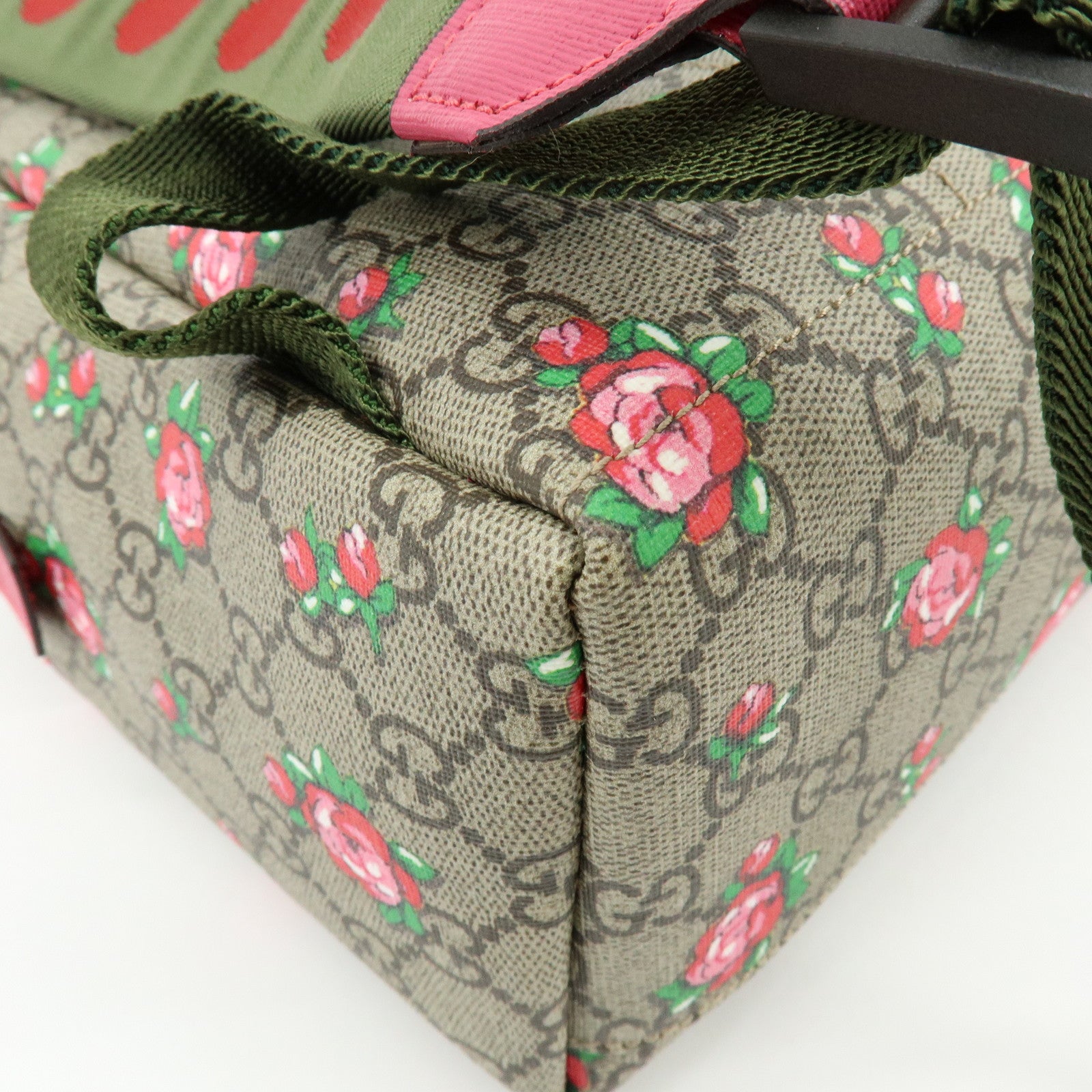 GUCCI Children’s GG Supreme Rose Heart Backpack Beige Pink 271327