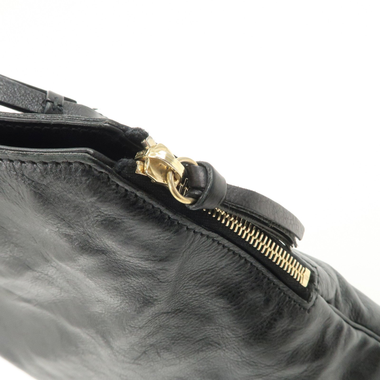SAINT LAURENT Metropolis Rive Gauche Leather Tote Bag Black 177739