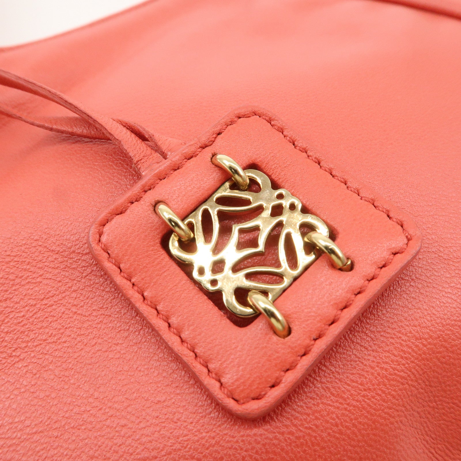 LOEWE Anagram Leather Shoulder Bag Hand Bag Pink Used