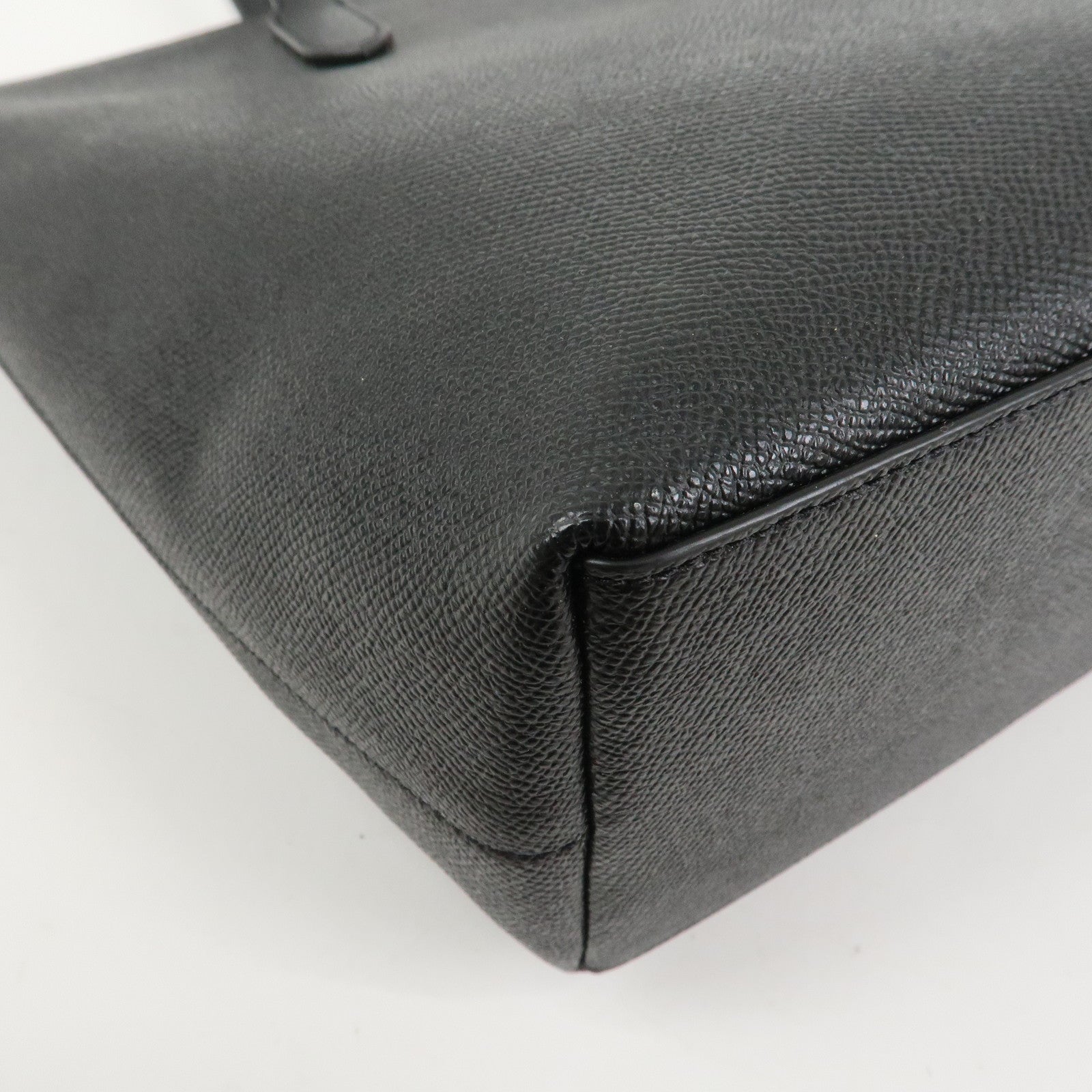 COACH Leather Tote Bag Shoulder Bag Black