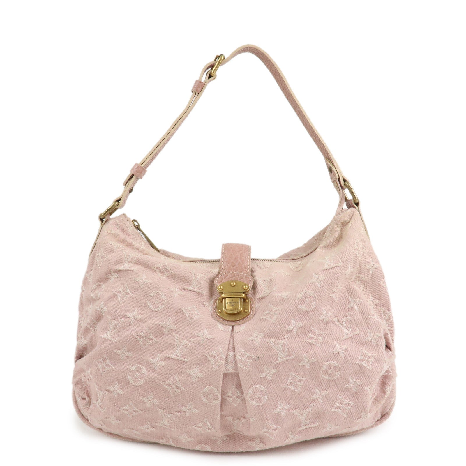 Louis Vuitton Monogram Denim Slightly Shoulder Bag Pink M95833
