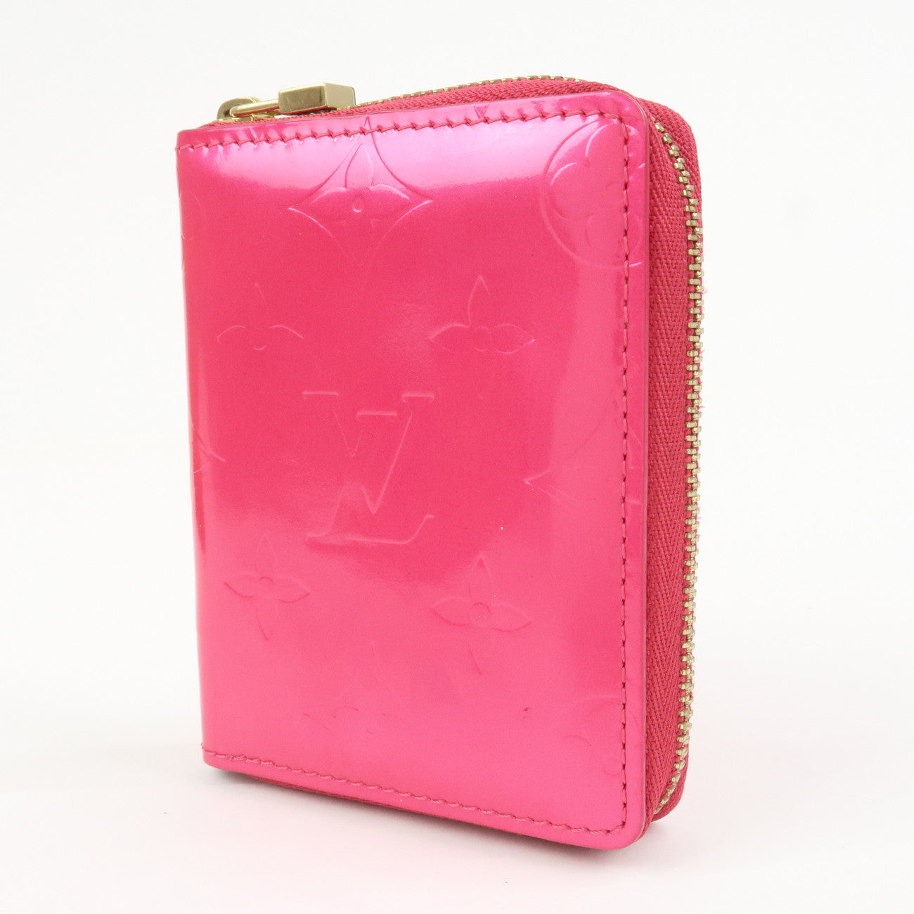 Louis Vuitton Monogram Vernis Bloom Zippy Wallet Pink M91238