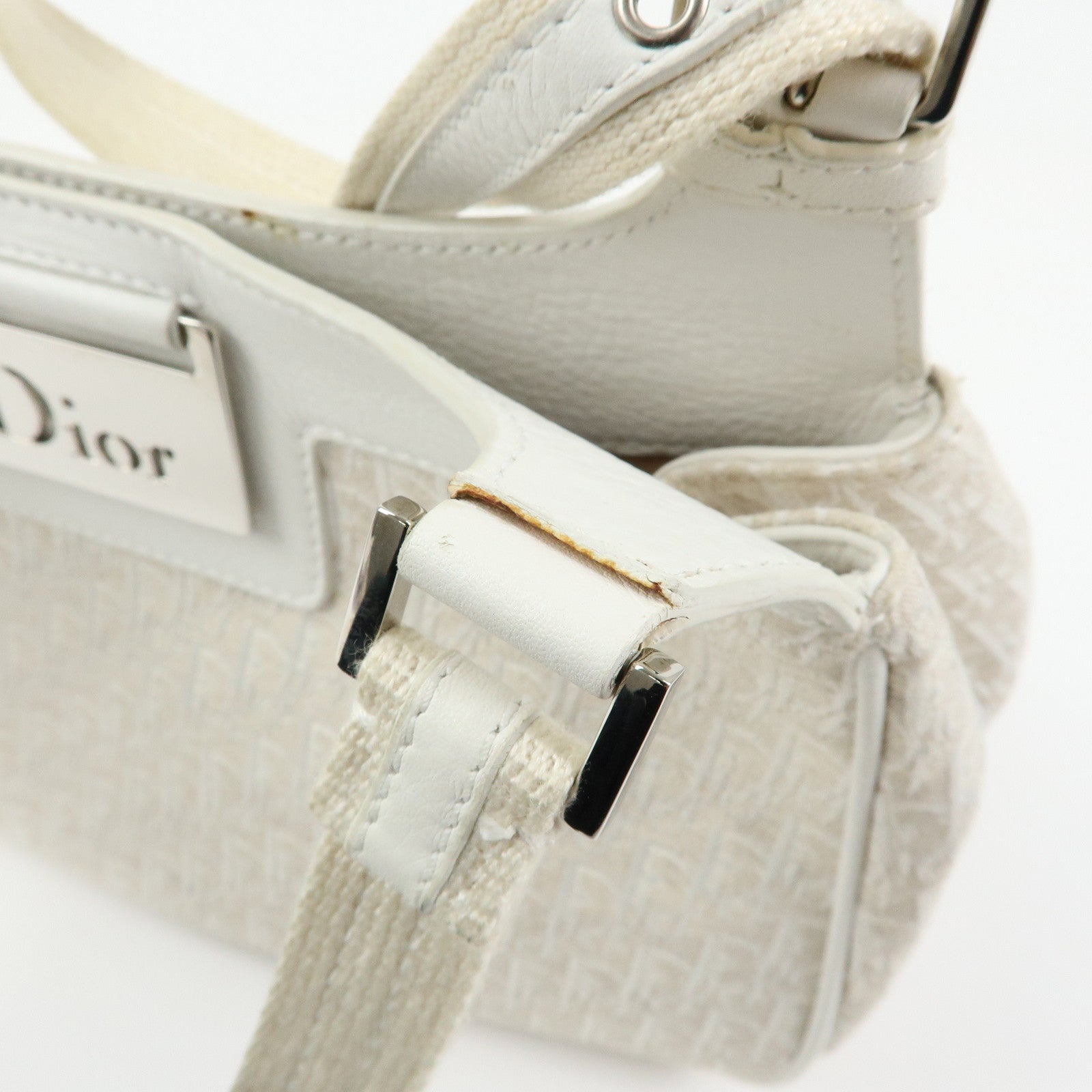 Christian Dior Street Chic Trotter Canvas Leather Shoulder Bag
