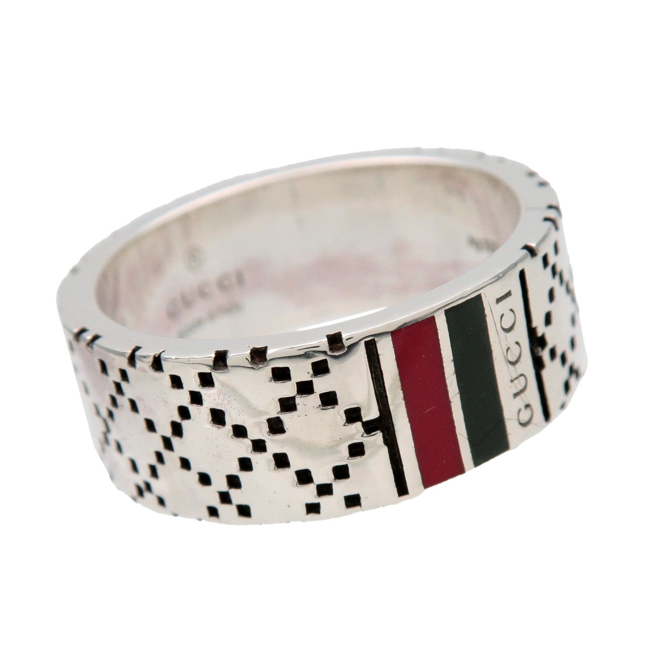 GUCCI Diamante Sherry Ring SV925 Silver #19 US8.5 EU58 HK19