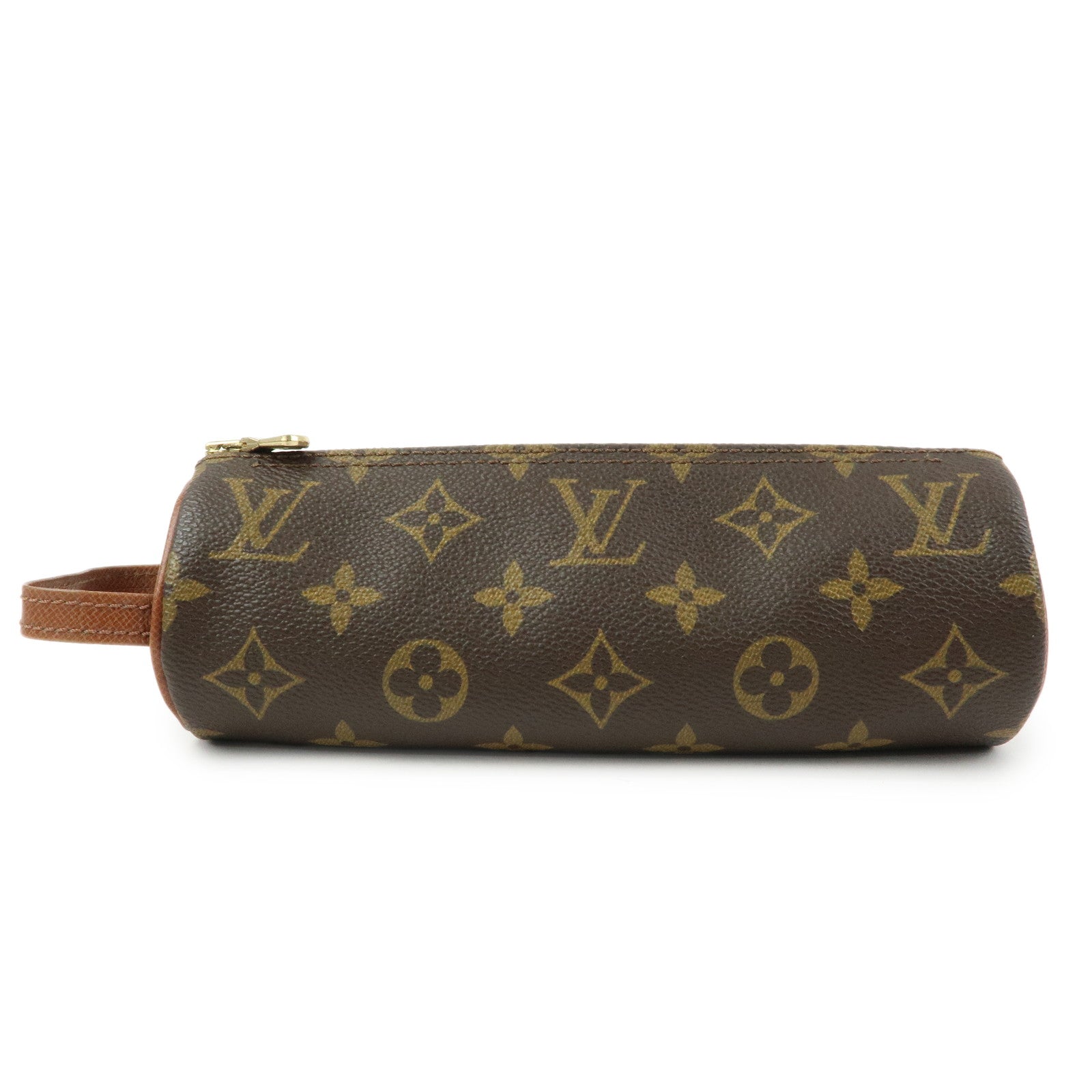 Louis Vuitton Monogram Trousse Ronde Pen Case Brown M47630