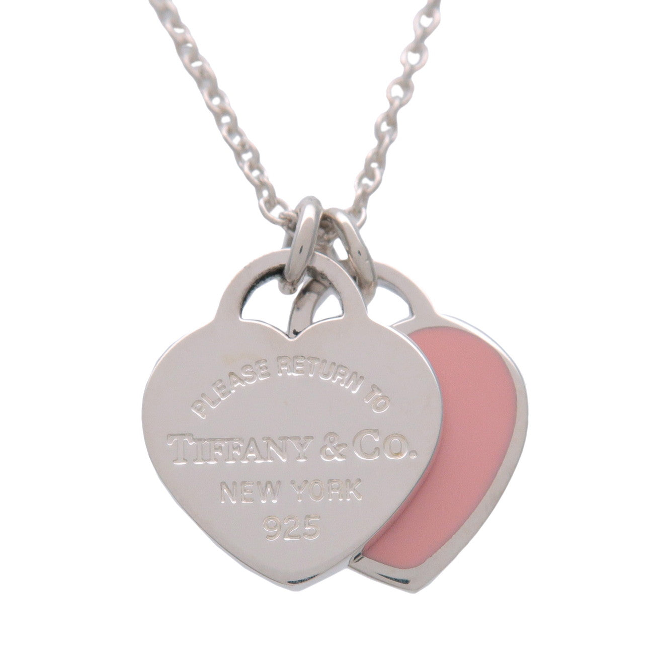 Tiffany & Co Return to Tiffany Mini Double Heart Tag Necklace SV925