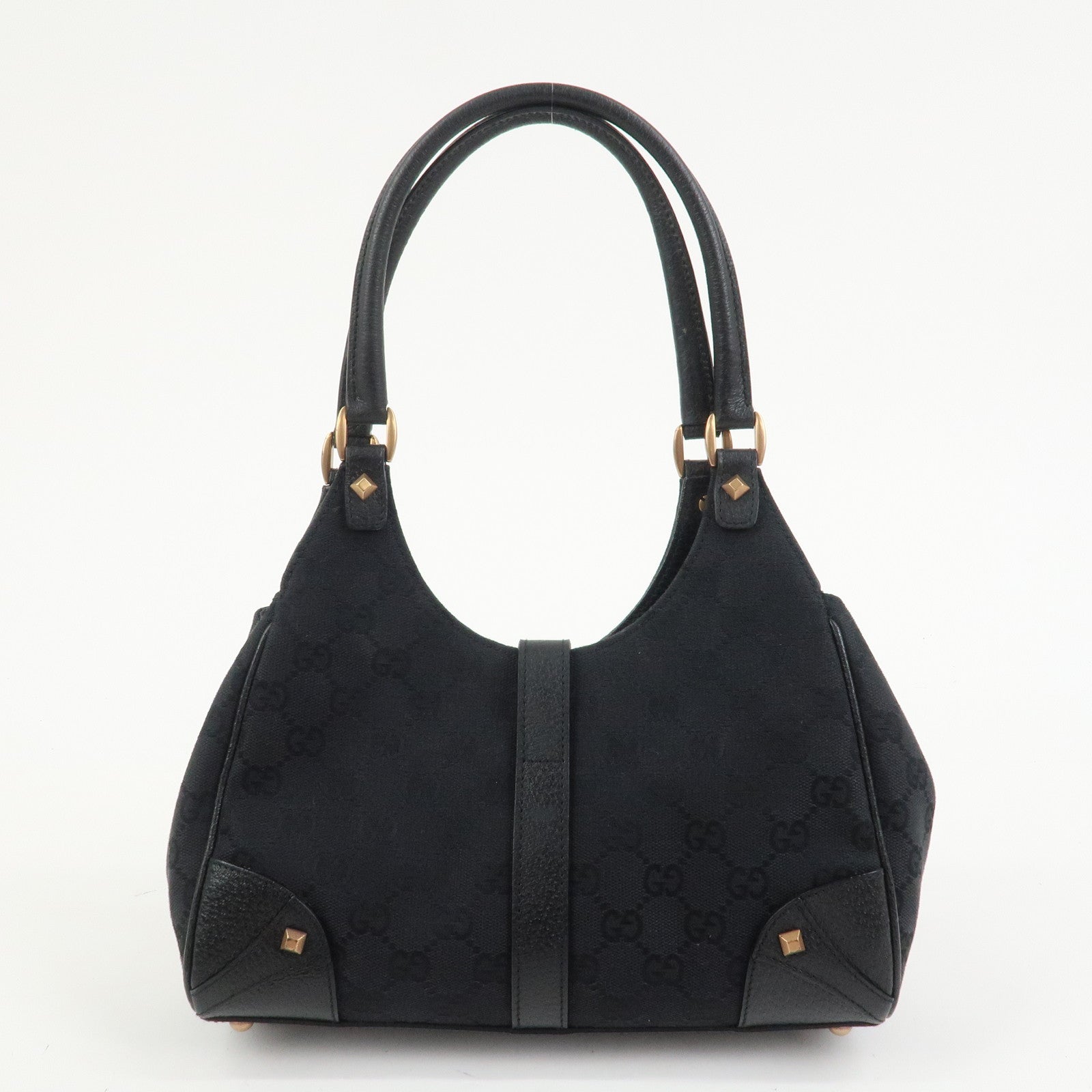 GUCCI New Jackie GG Canvas Shoulder Bag Hand Bag Black 124409