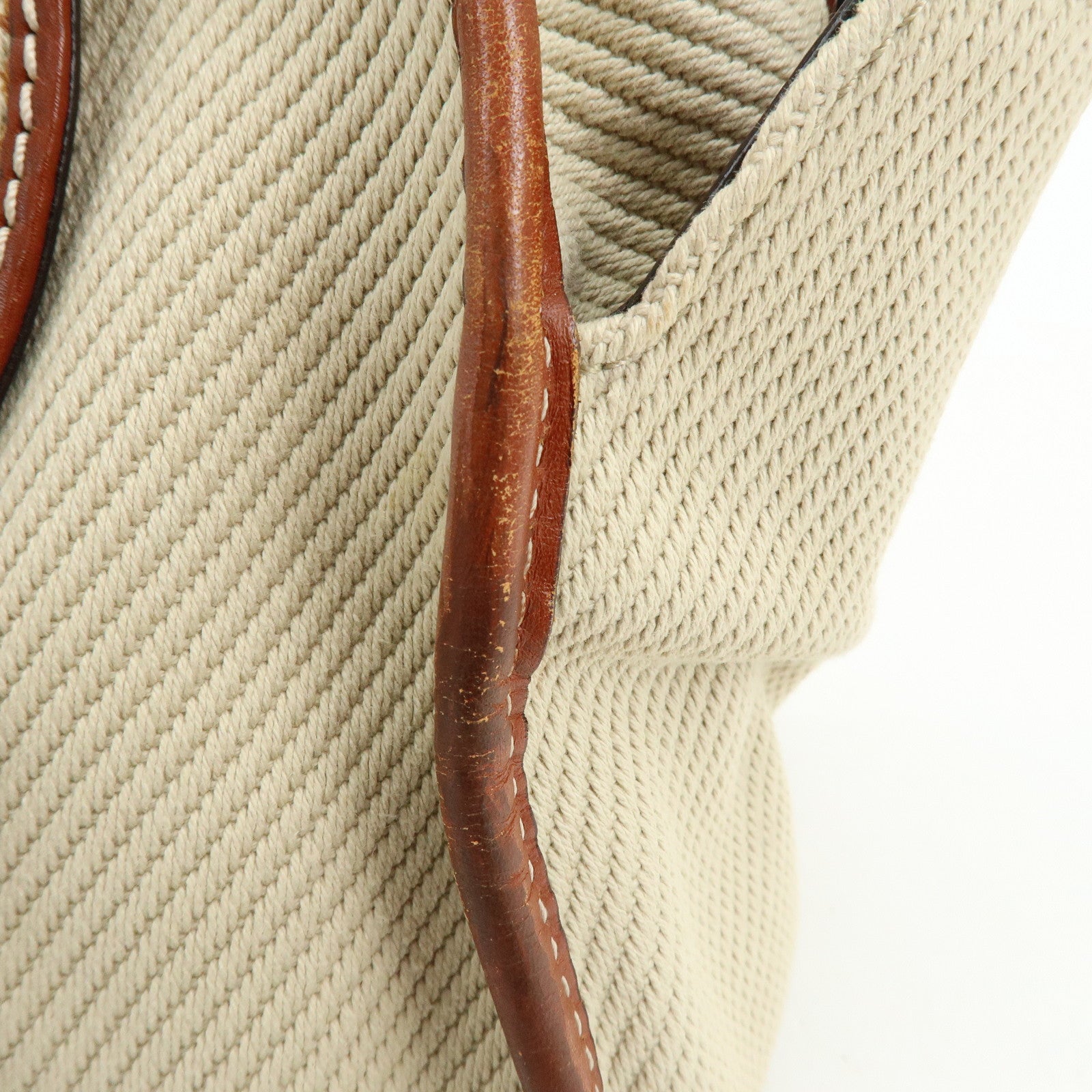 Chloe Susan Cotton Leather 2Way Bag Shoulder Bag Beige Brown