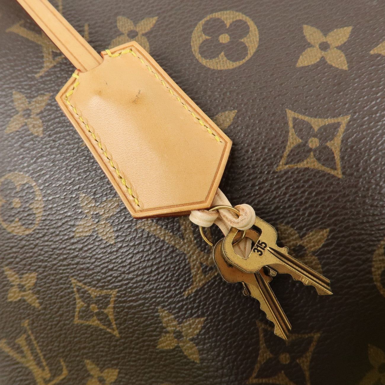 Louis Vuitton Monogram LockIt Chain Hand Bag Brown M40989 Used