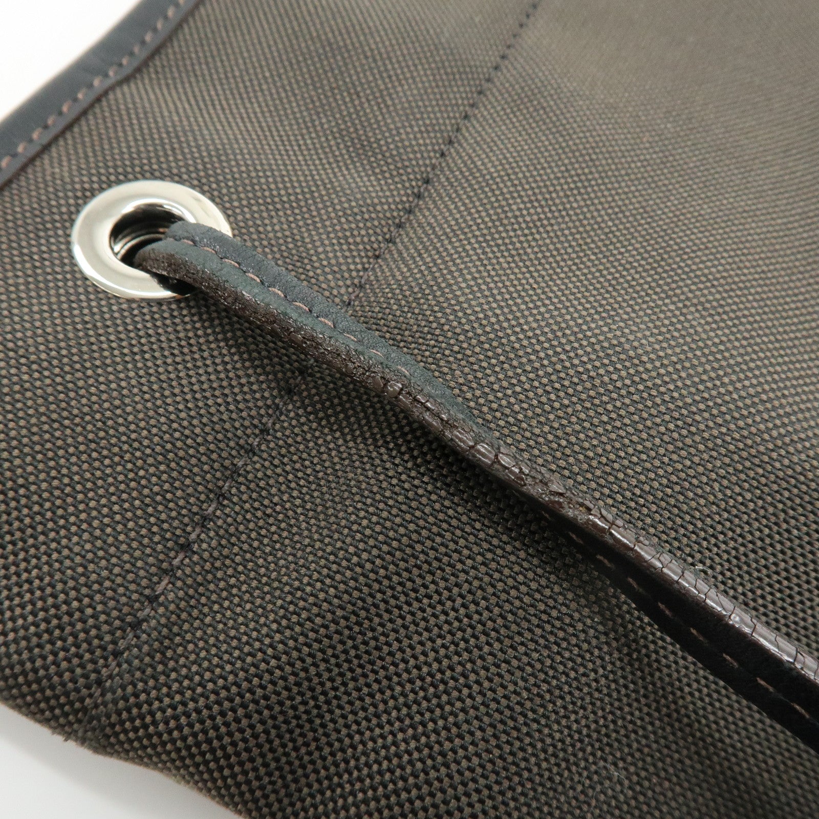 PRADA Logo Jacquard Leather Shoulder Bag Crossbody Bag Dark Brown