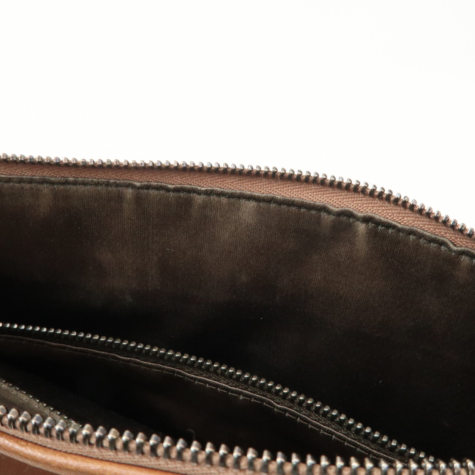 PRADA Triangle Logo Leather Shoulder Bag Hand Bag Brown Used