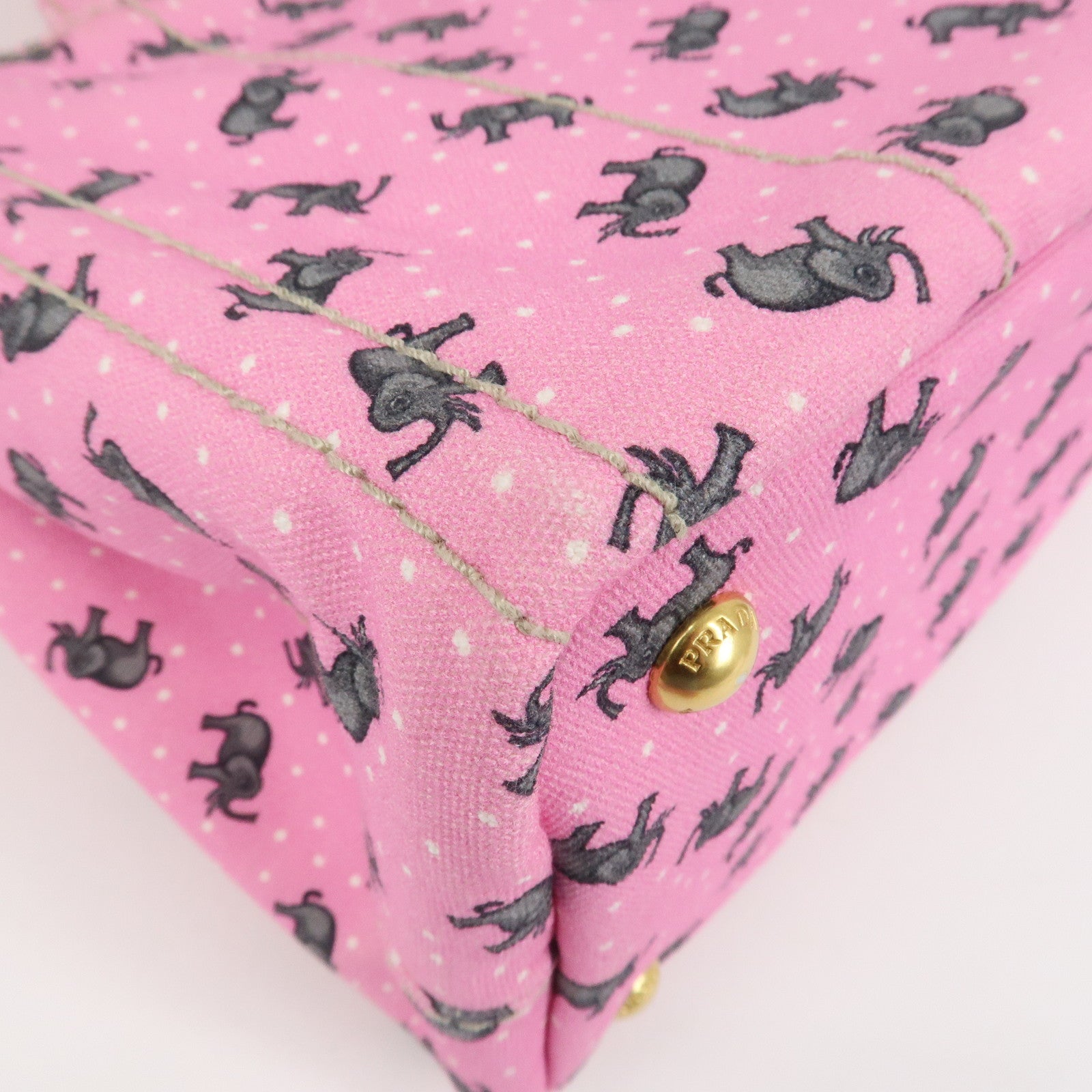 PRADA Canapa Mini Canvas Elephant 2Way Bag Shoulder Bag 1BG439