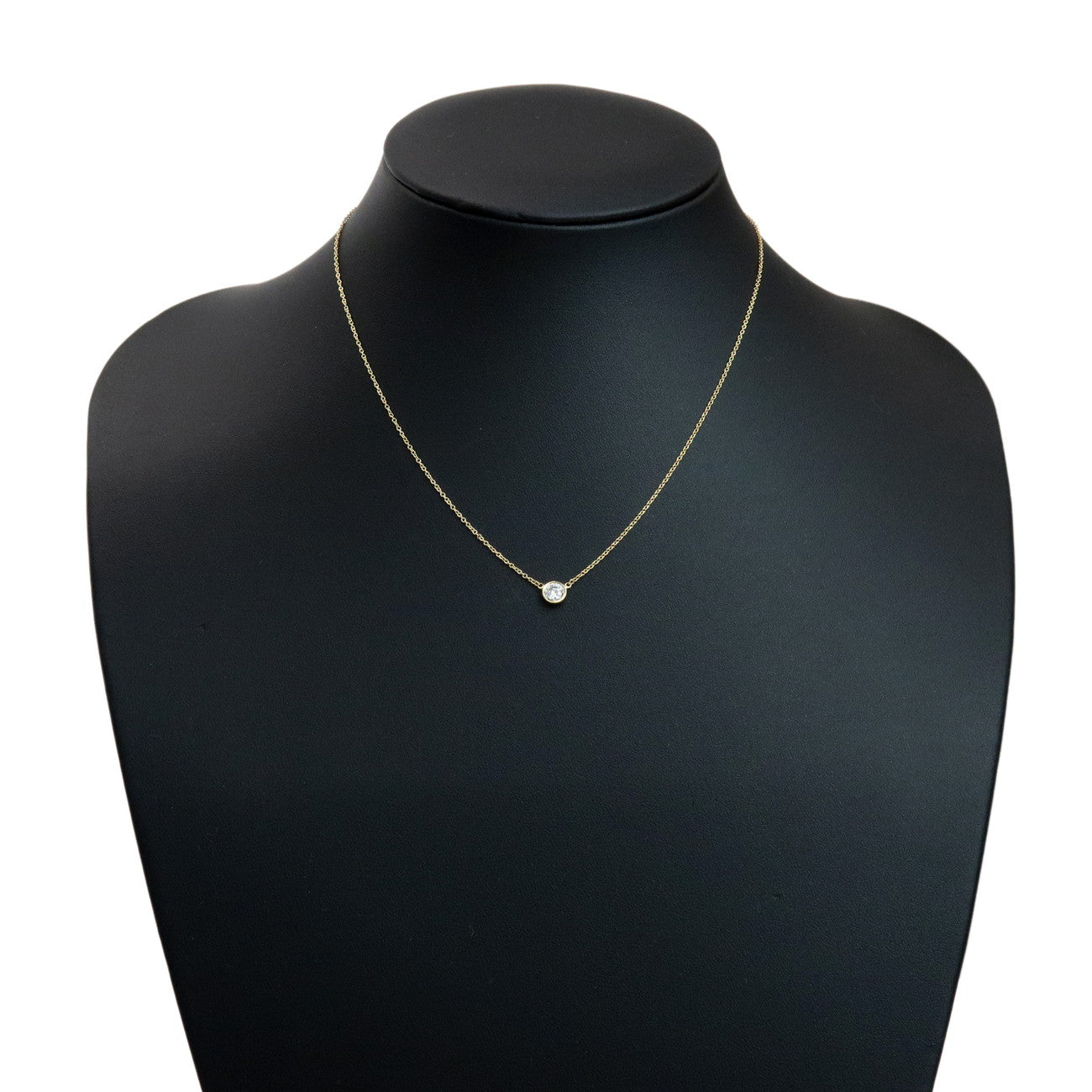 Tiffany & Co By The Yard 1P Diamond  Necklace 0.36ct K18YG 750YG