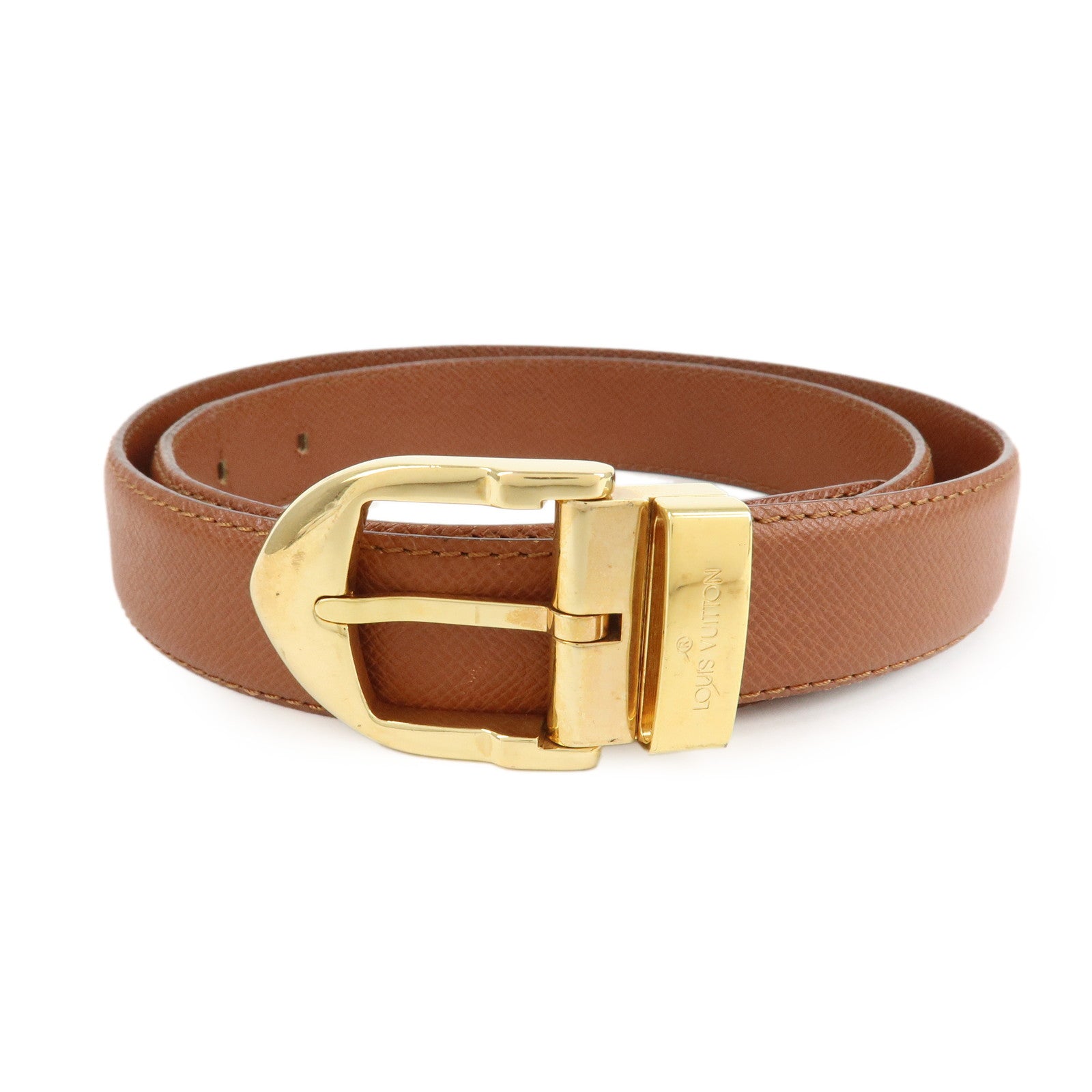 Louis Vuitton Taiga Leather Ceinture Belt 110/44 Brown M6840 Used