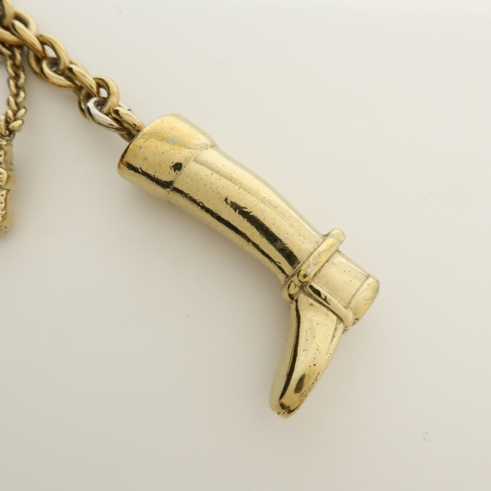 GUCCI Metal Bag Charm Key Charm Boot Bag Motif Gold